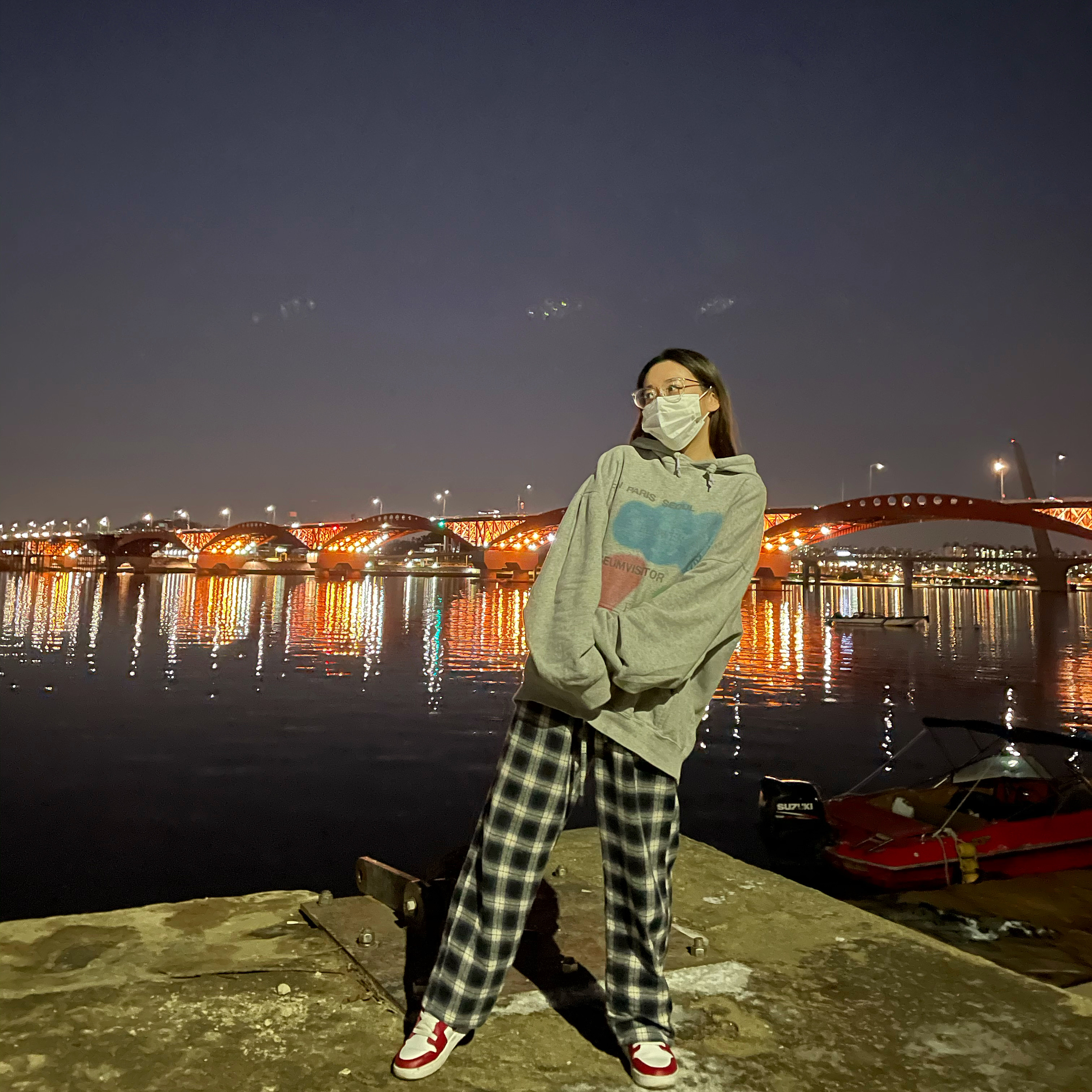 (PS) Jordan 1 Low Gym Red White 착용 스타일 - 1