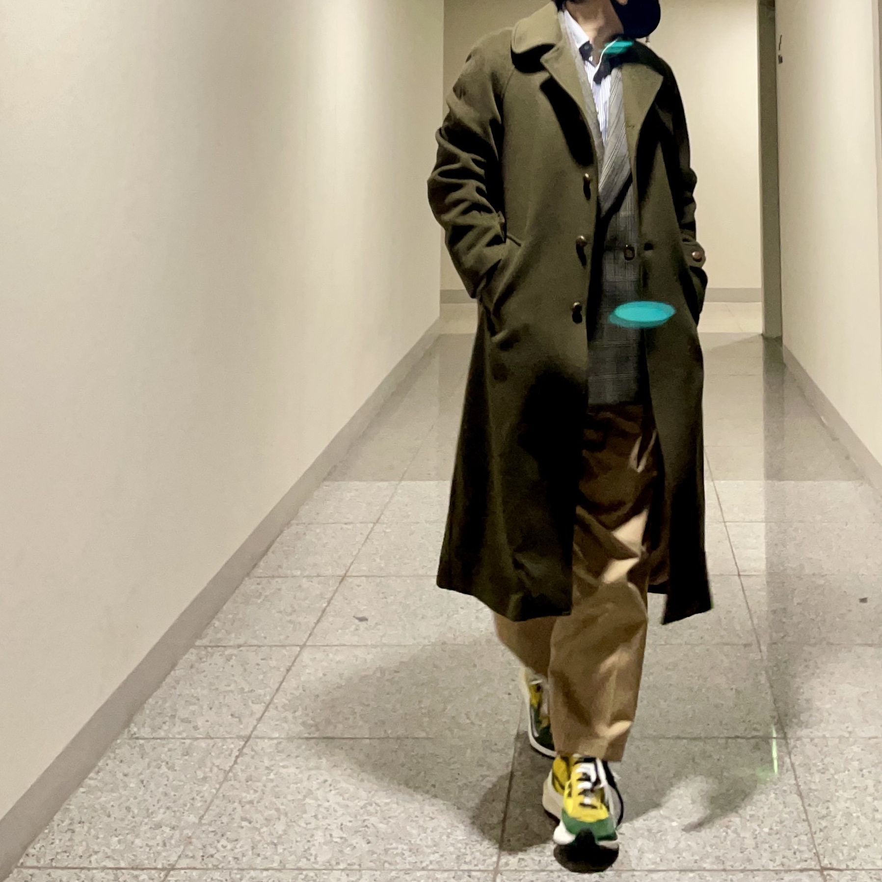 Nike x Sacai VaporWaffle Tour Yellow & Gorge Green Sail 착용 스타일