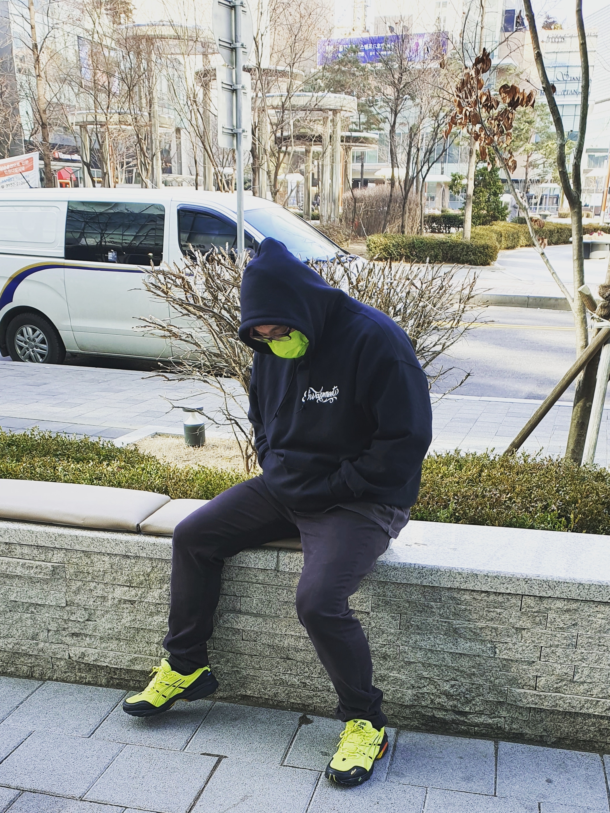 Asics x IAB Studio Gel-1090 Lime 착용 스타일