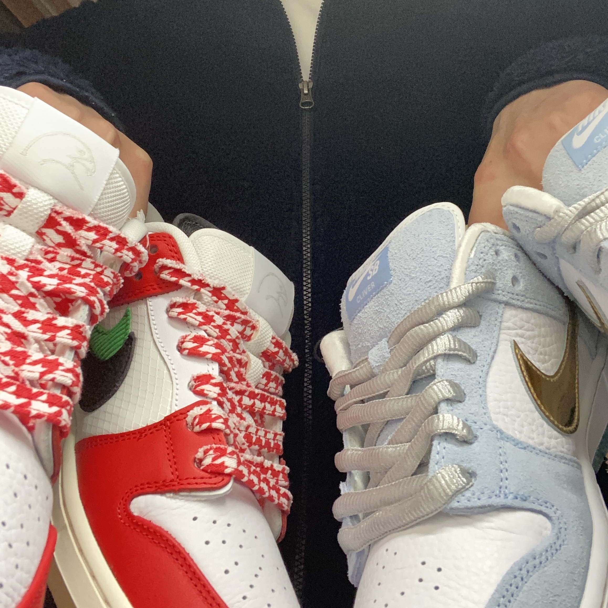 Nike x Sean Cliver SB Dunk Low Holiday Special, Nike x Frame Skate SB Dunk Low Pro Habibi 착용 스타일