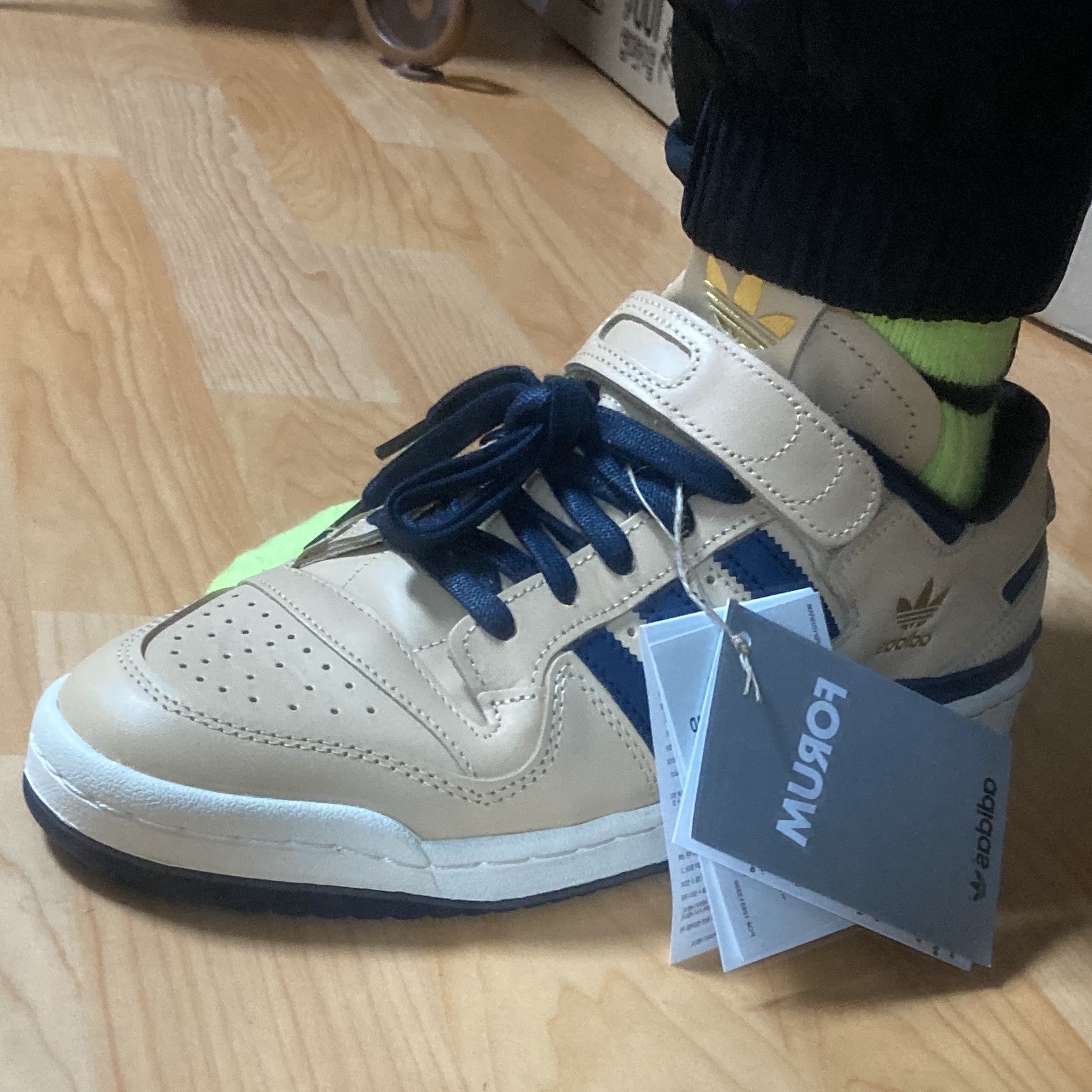 Adidas Forum 84 Low Beige 착용 스타일
