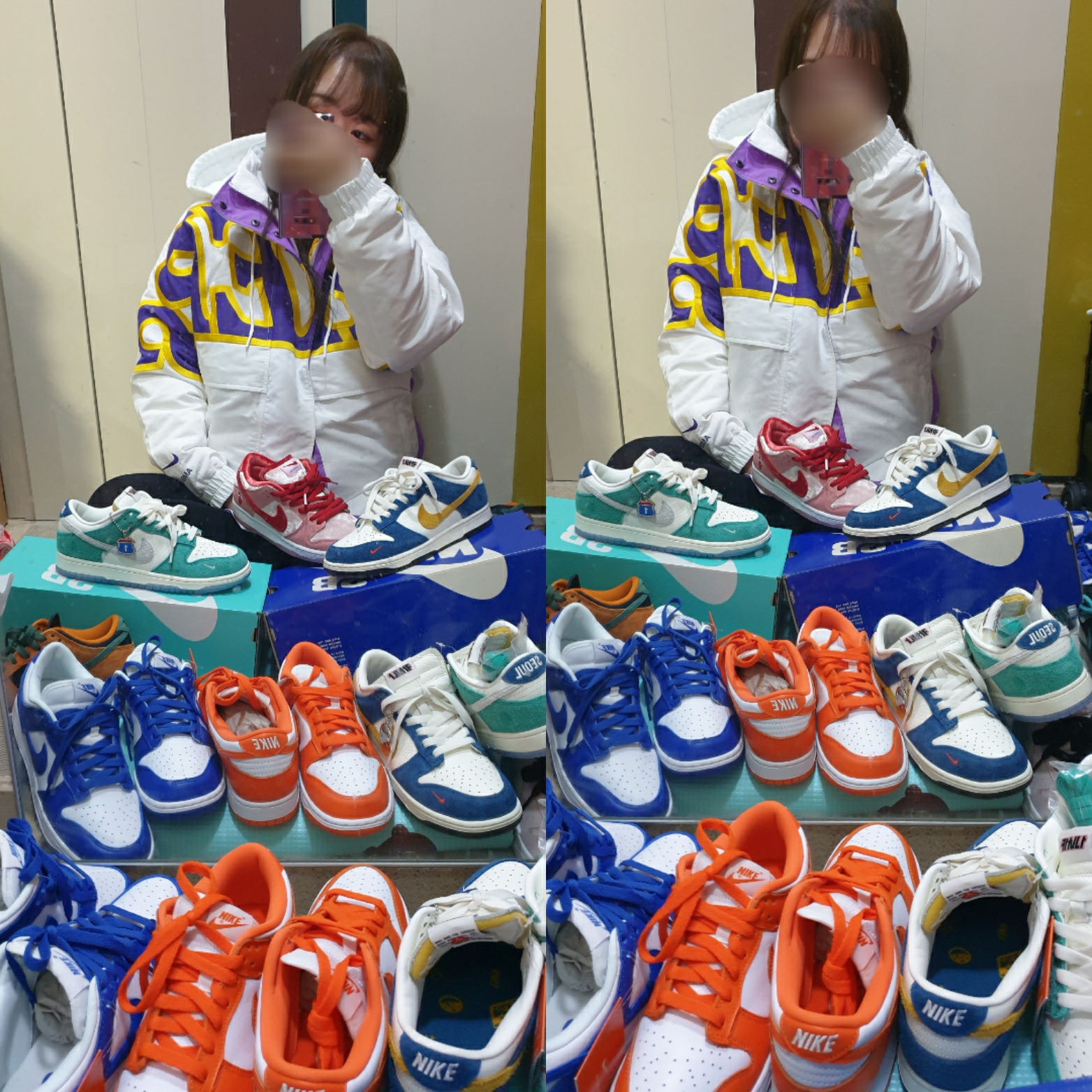 (W) Nike x Ambush NBA Collection Lakers Jacket - Asia, Nike x Kasina Dunk Low 80's Bus 착용 스타일