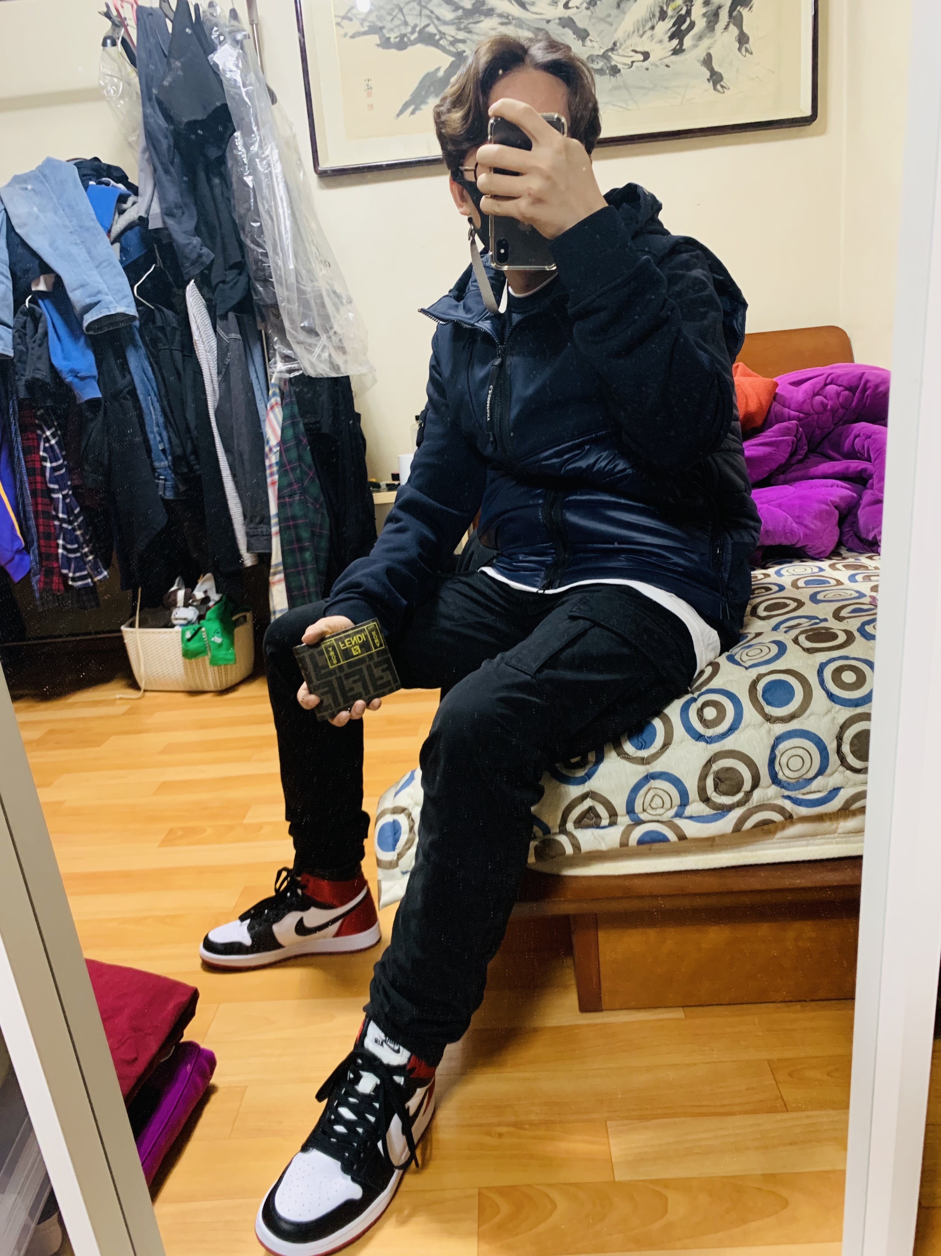(W) Jordan 1 Retro High Satin Black Toe 착용 스타일
