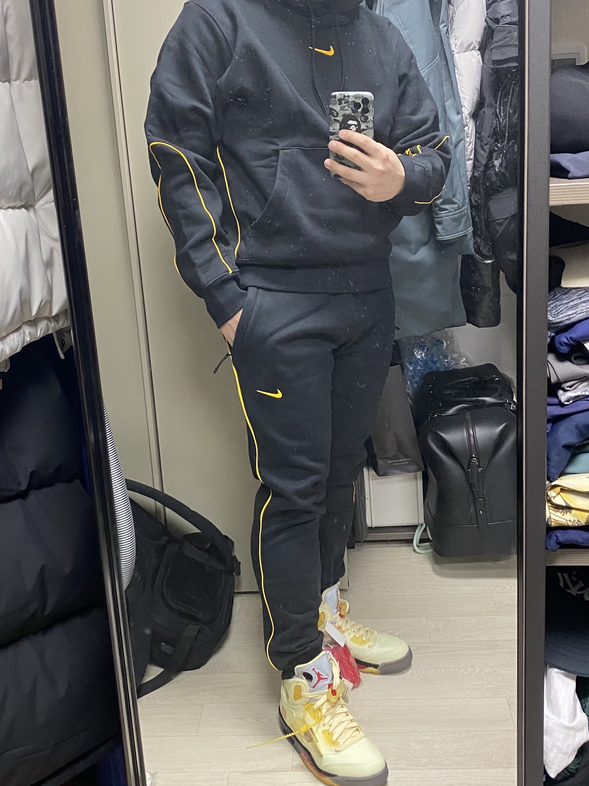 Nike x Drake Nocta Essential Hoodie Black - Asia, Nike x Drake Nocta Fleece Pants Black - Asia 착용 스타일