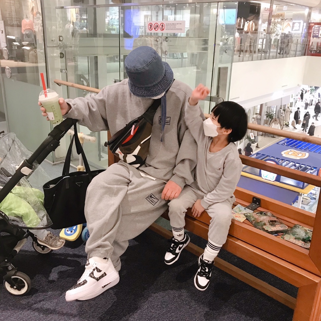 Nike x Stussy NRG BR Crew Fleece Grey, Nike x Stussy NRG BR Fleece Pants Grey 착용 스타일