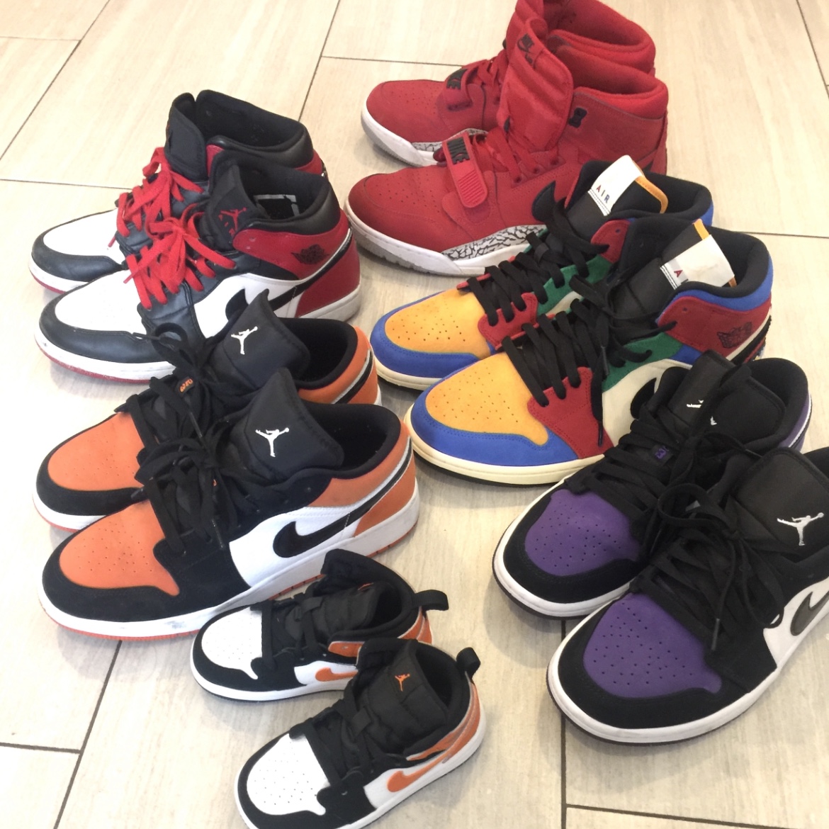 Jordan 1 Low Shattered Backboard, Jordan 1 Low Court Purple 착용 스타일