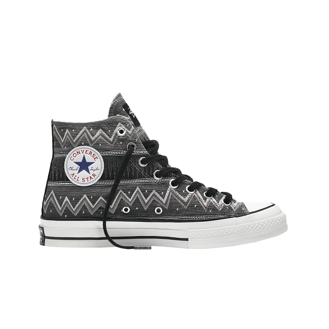 컨버스 x 스투시 척 70 하이 블랙 마그넷 그레이(Converse x Stussy Chuck 70 Hi Black Magnet Grey)