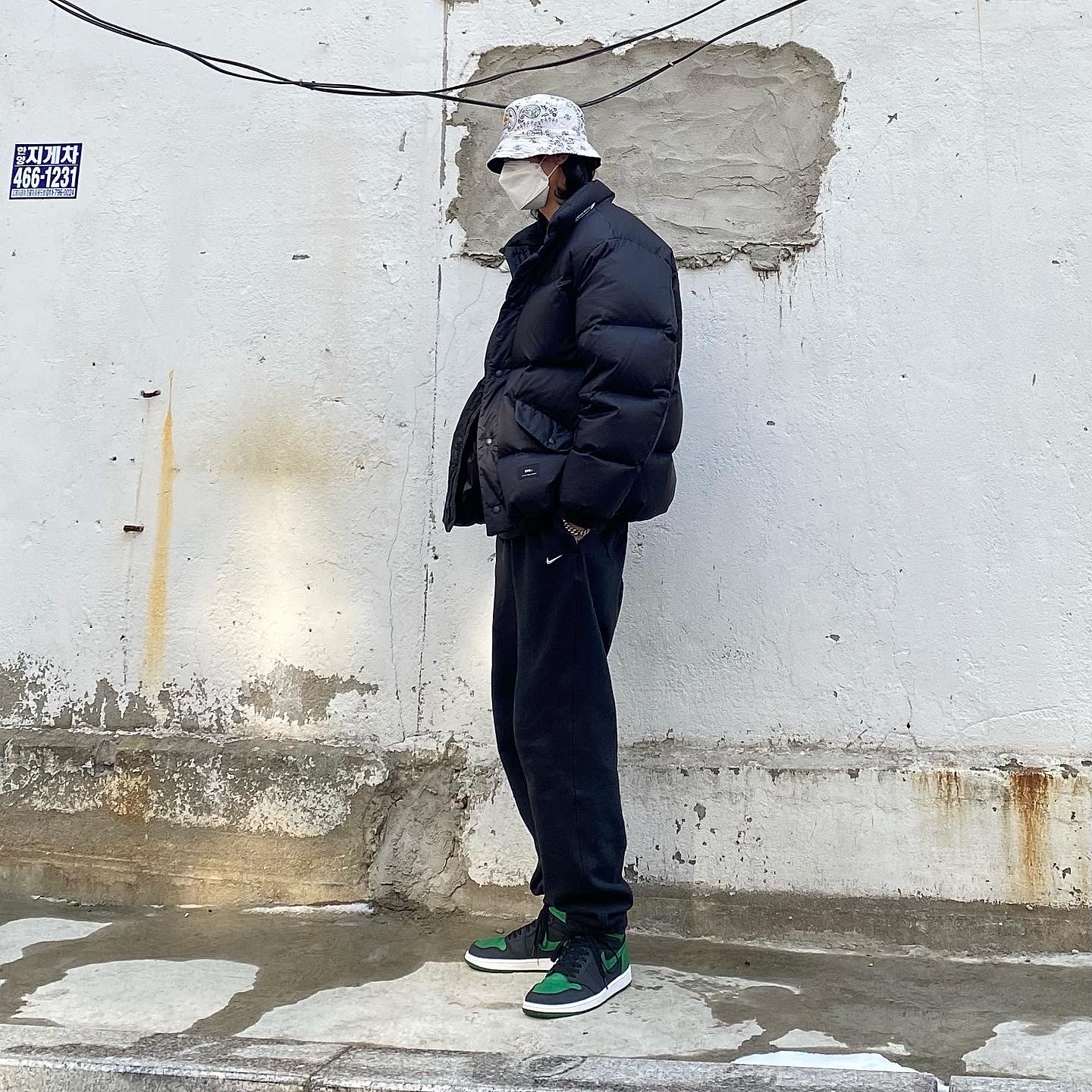 Jordan 1 Retro High OG Pine Green Black 착용 스타일 - 4