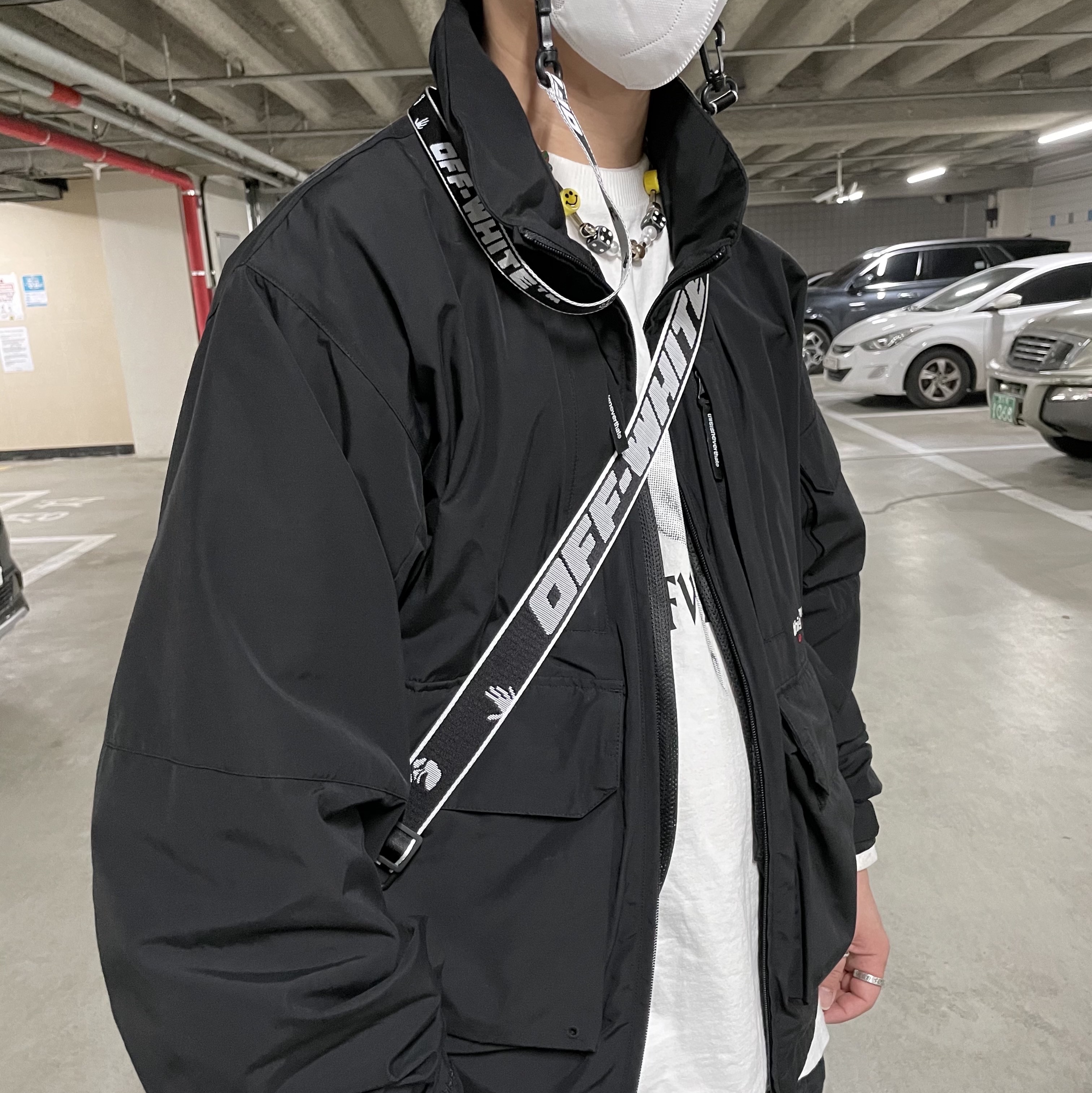 Off-White x Amore Pacific Protection Box (Without Cosmetics), Jordan 5 x Off-White Retro SP Sail Fire Red 착용 스타일 - 2