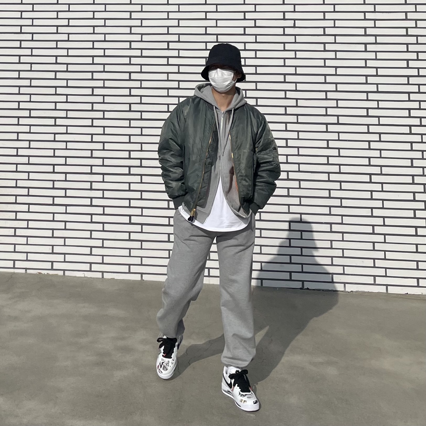 Nike x Peaceminusone Air Force 1 Low Para-Noise 2.0 착용 스타일 - 1
