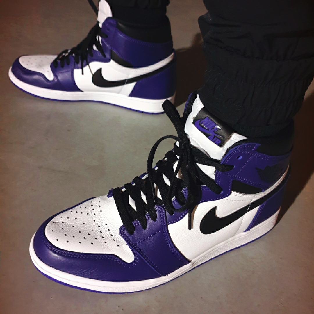 Jordan 1 Retro High OG Court Purple 2020 착용 스타일 - 5
