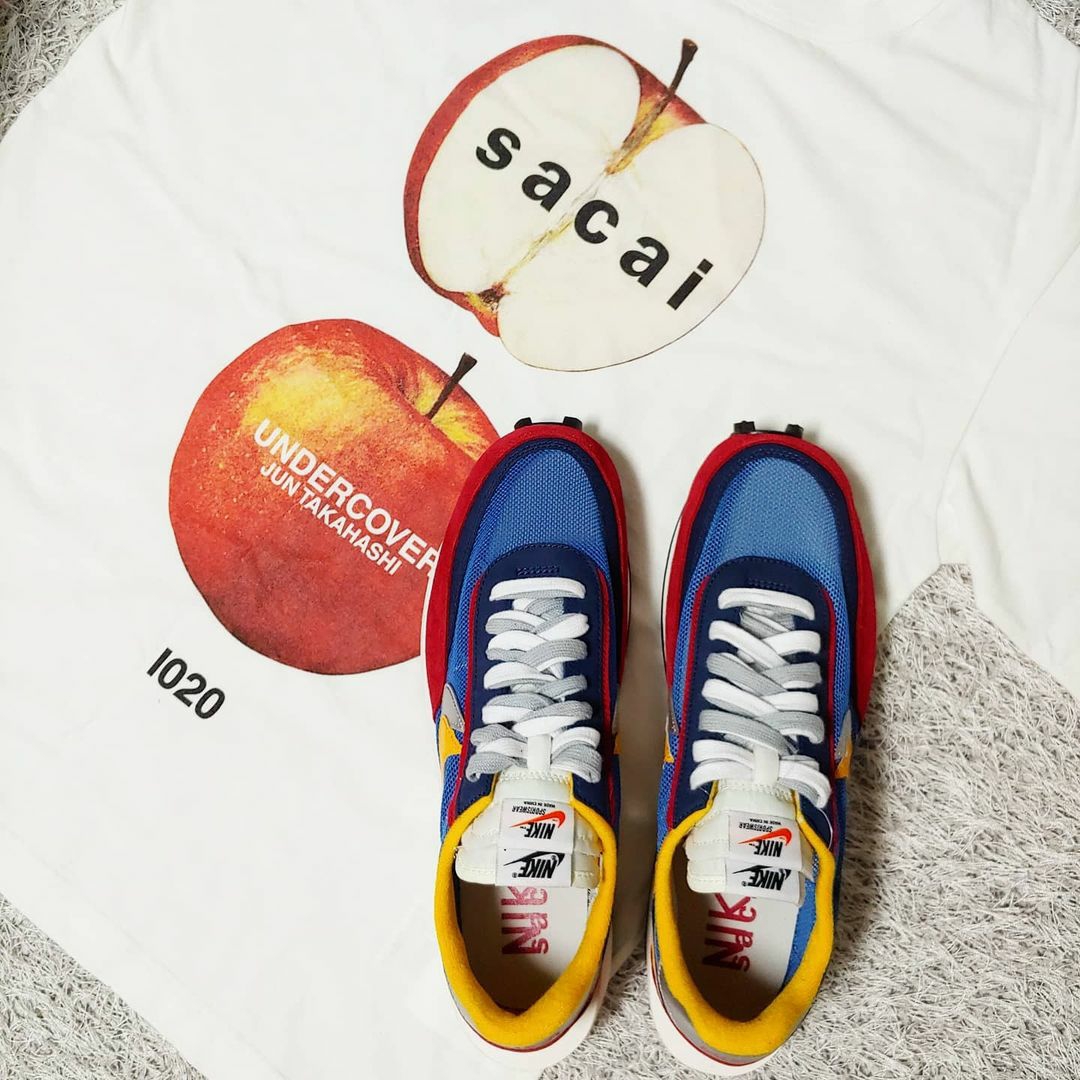 Nike x Sacai LDWaffle Blue Multi 착용 스타일 - 1