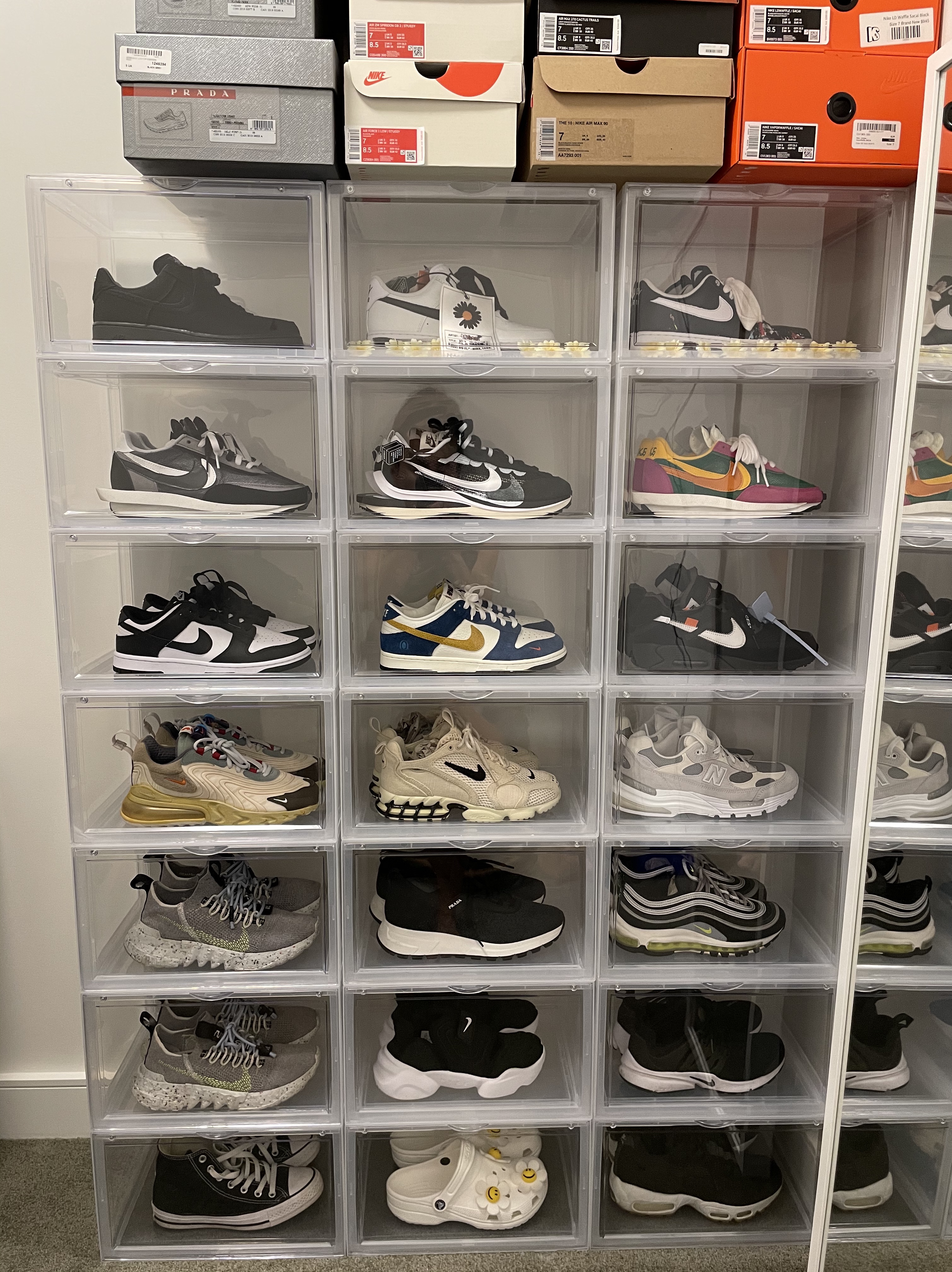 Nike x Sacai VaporWaffle Black White, Nike x Sacai LDWaffle Black 착용 스타일