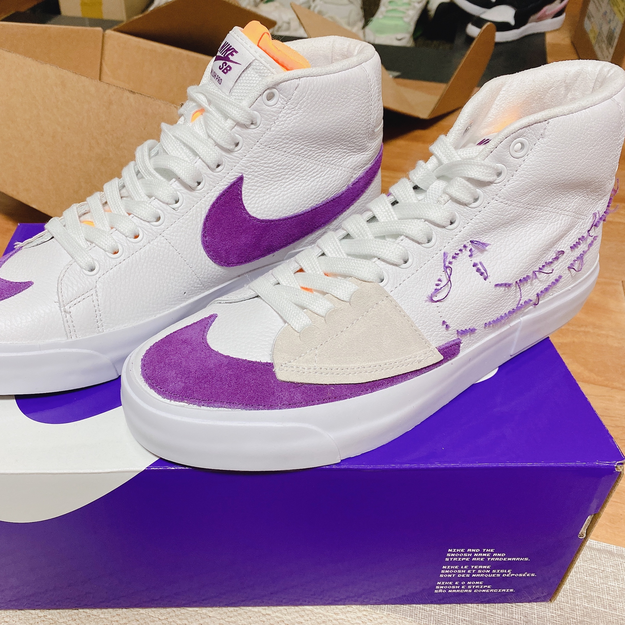 Nike SB Zoom Blazer Mid Edge White Viotech 착용 스타일