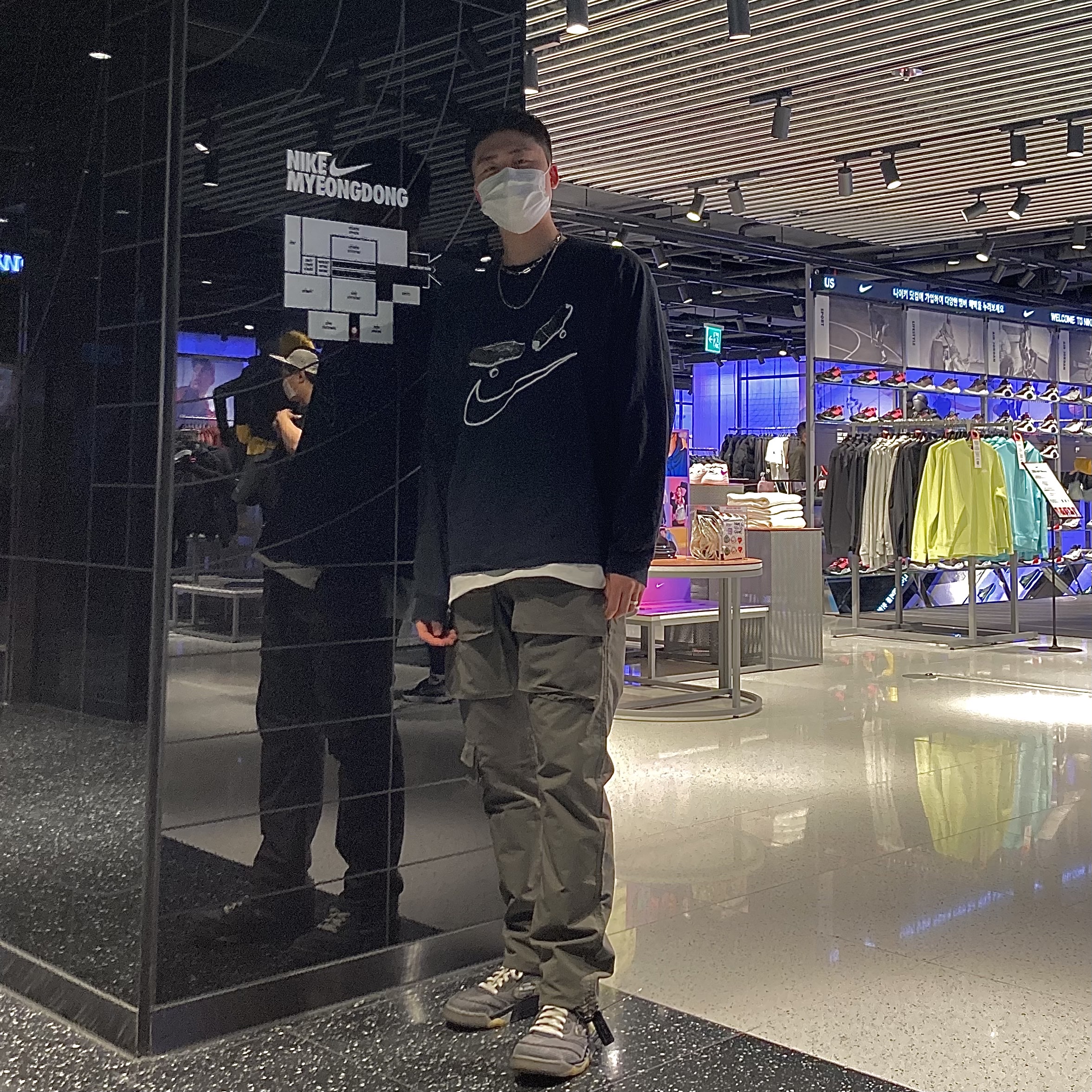 Jordan 5 x Off-White Retro SP Black Muslin 착용 스타일 - 1