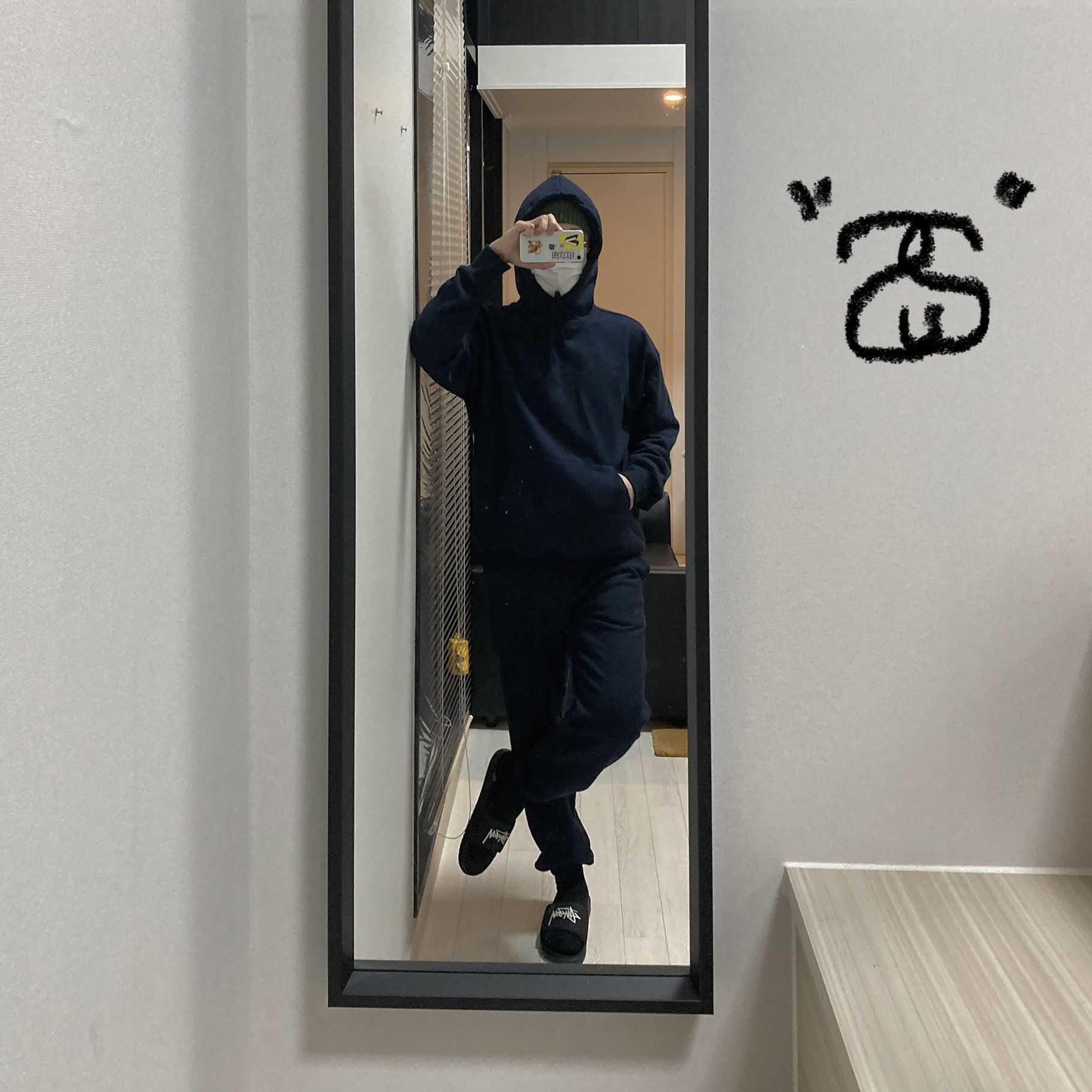 Nike x Stussy Benassi Slide Black 착용 스타일