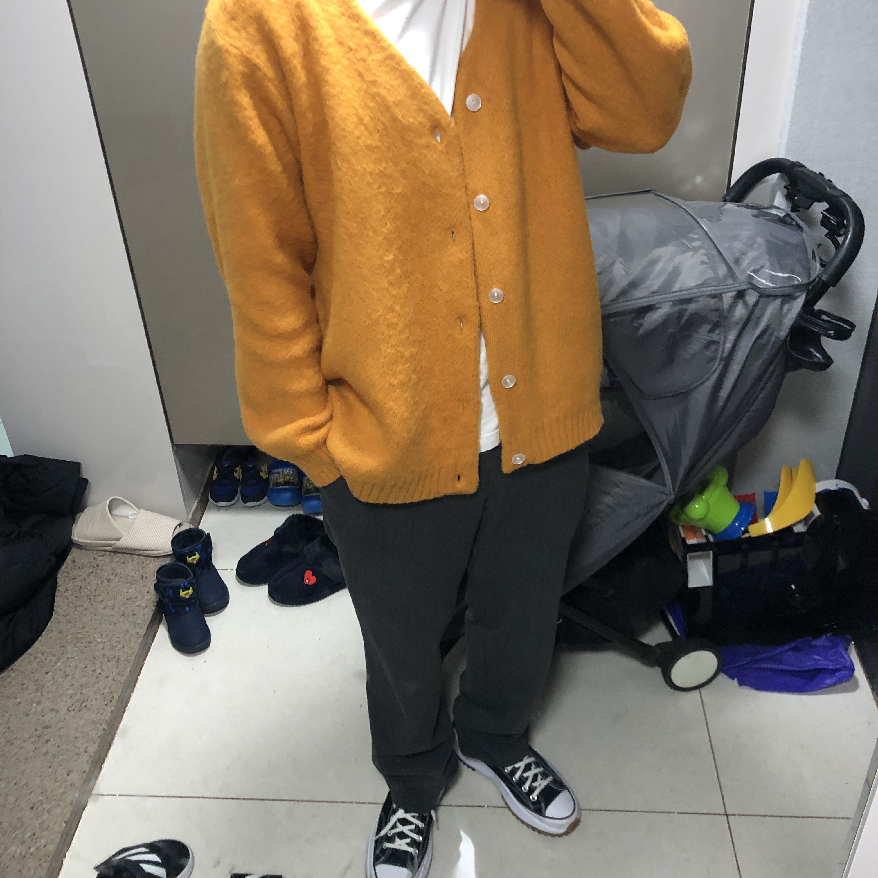 Converse Run Star Hike Hi Black White Gum 착용 스타일