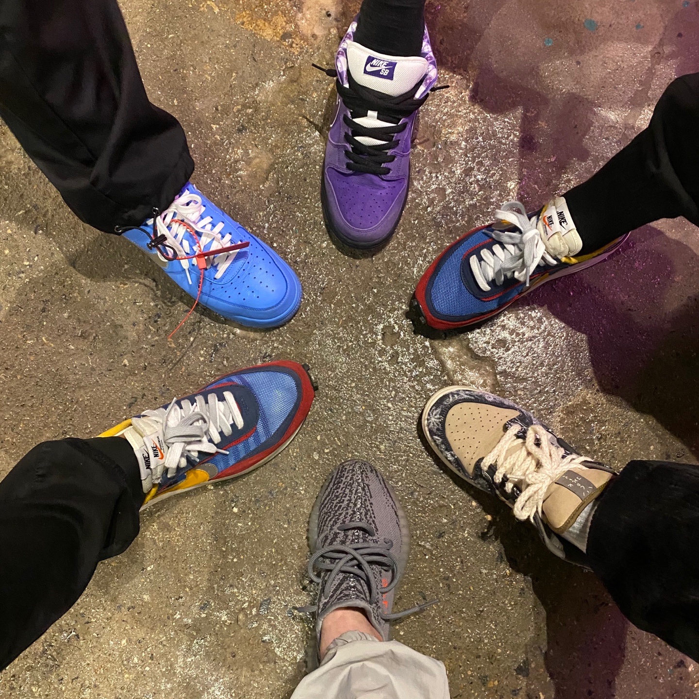 Nike x Off-White Air Force 1 Low MCA University Blue, Nike x Cav Empt Track Jacket Navy 착용 스타일 - 2