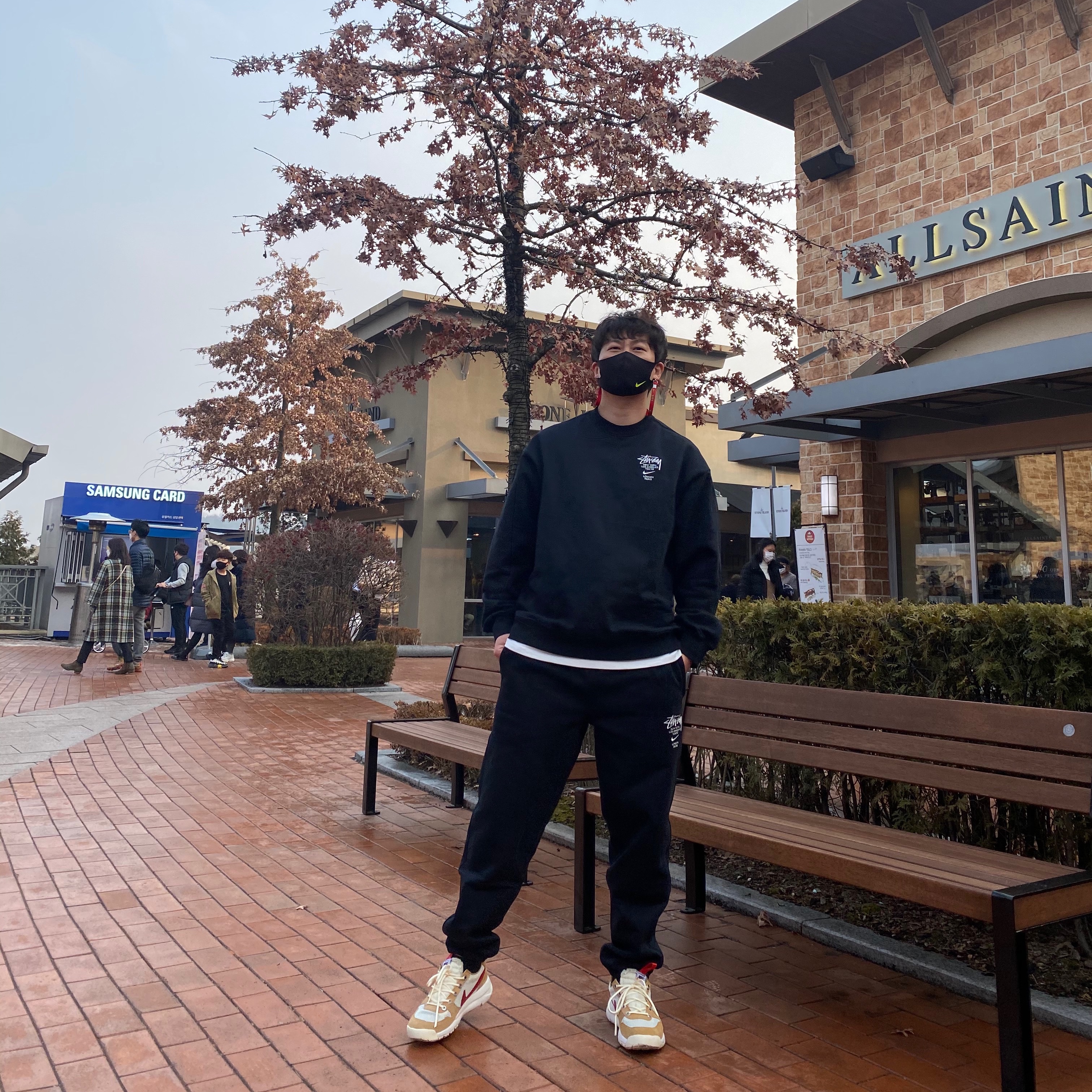 Nike x Stussy NRG ZR Fleece Crewneck Black - US/EU, Nike x Stussy NRG ZR Fleece Pants Black - US/EU 착용 스타일 - 3