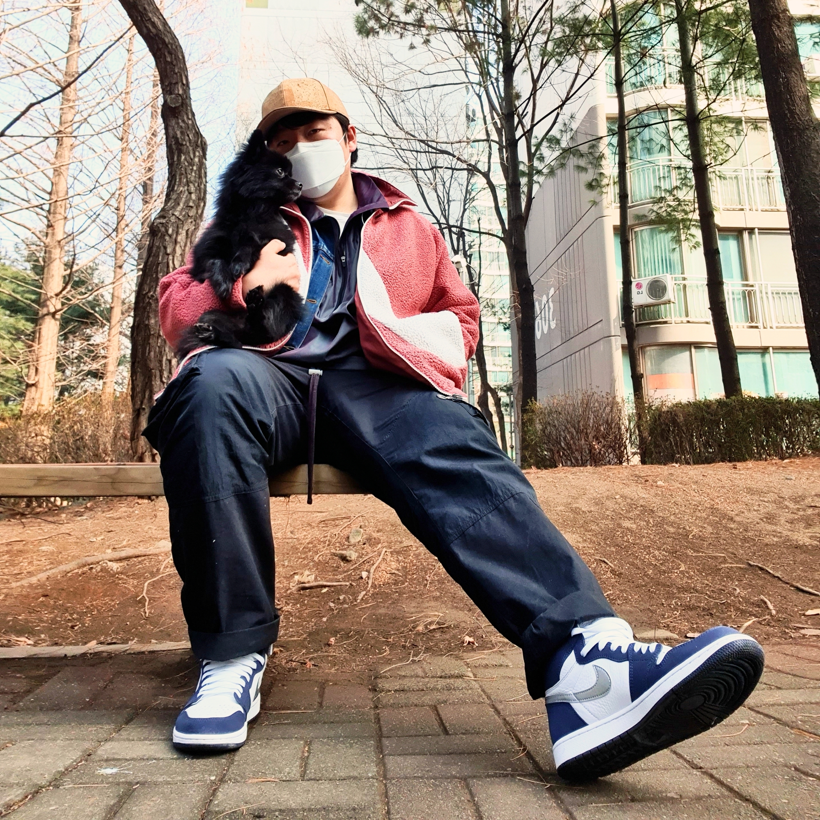 Jordan 1 Retro High OG CO.JP Midnight Navy, Essentials Track Jacket Iridescent - 20SS 착용 스타일
