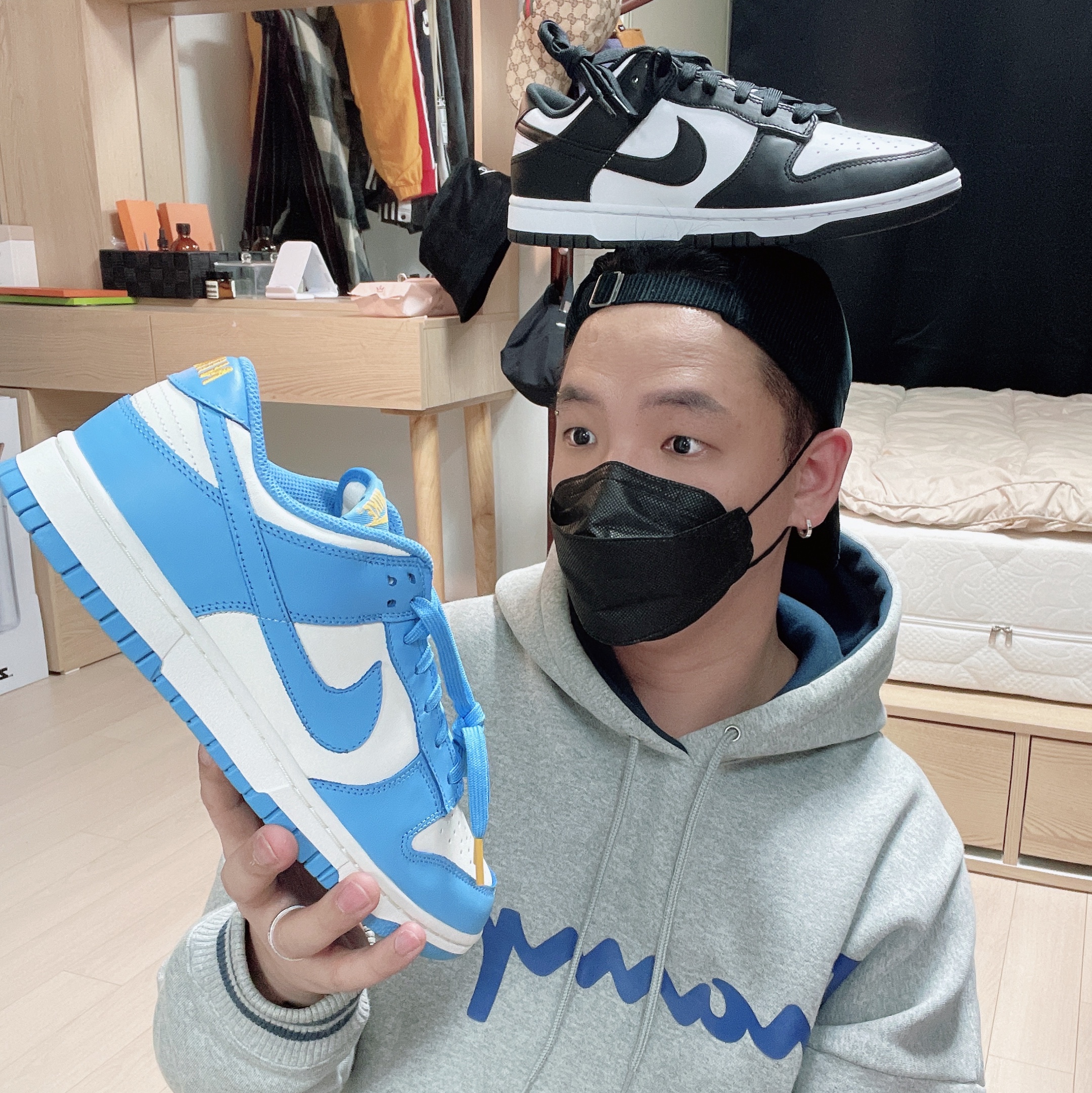 (W) Nike Dunk Low Coast, Nike Dunk Low Retro Black 착용 스타일 - 3