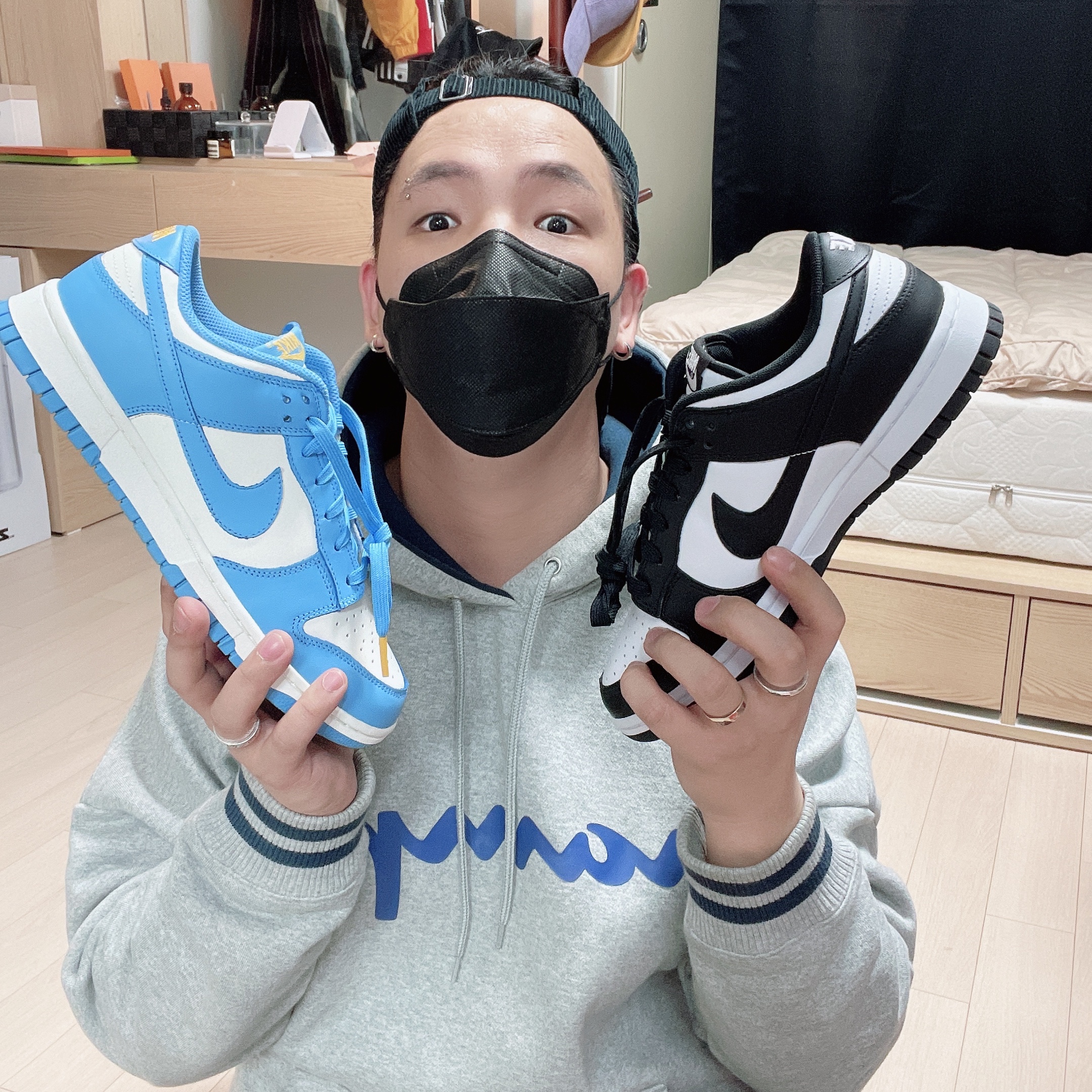 (W) Nike Dunk Low Coast, Nike Dunk Low Retro Black 착용 스타일 - 2