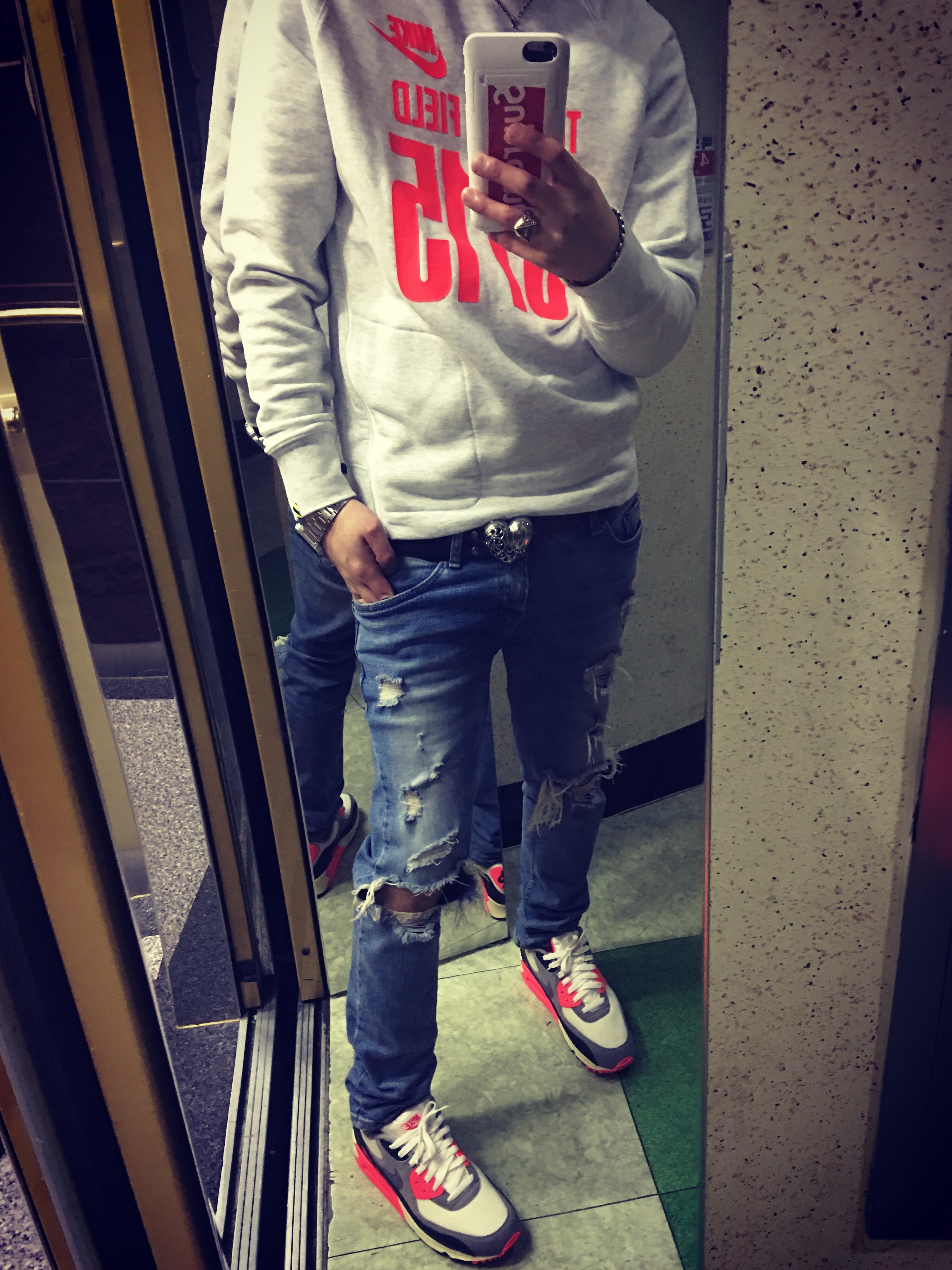 Nike Air Max 90 OG Infrared 2015 착용 스타일