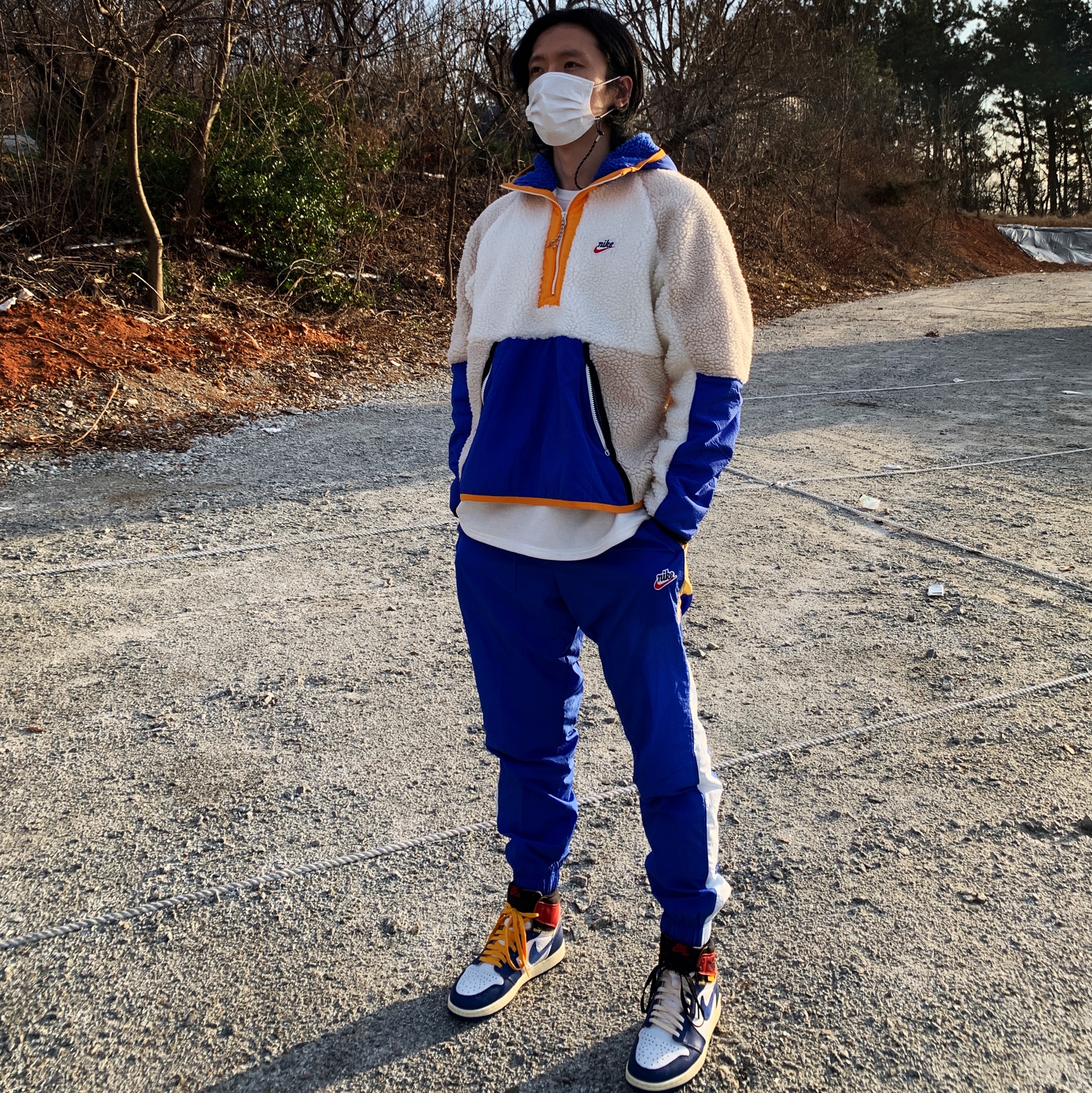 Jordan 1 x Union Retro High Blue Toe 착용 스타일 - 2