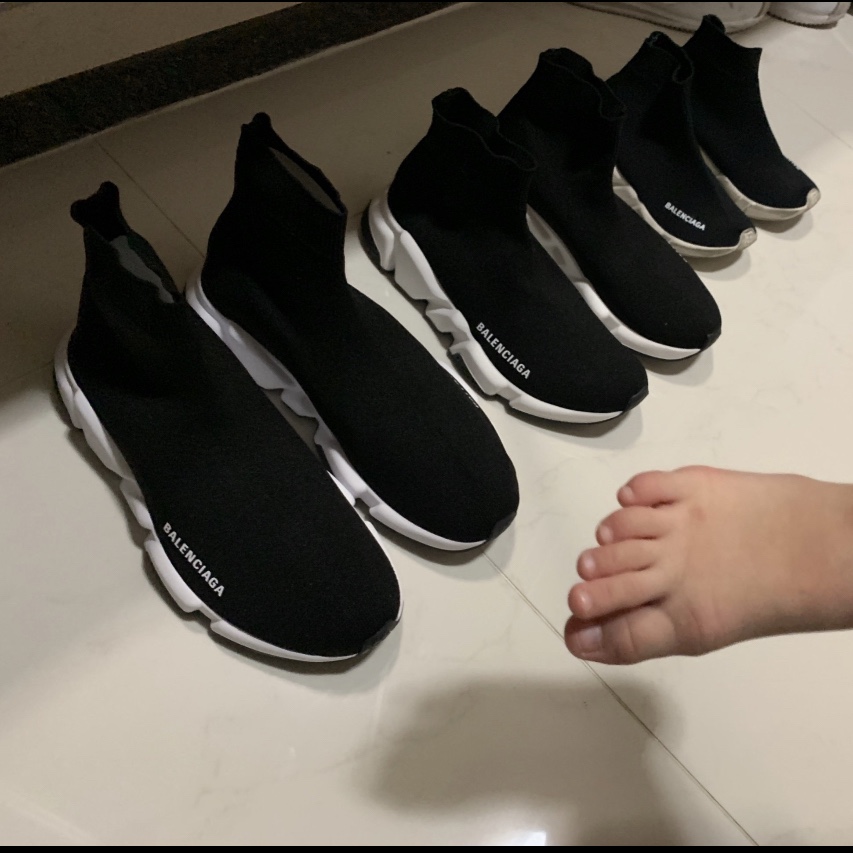Balenciaga Speed Trainer Black White 2018 착용 스타일