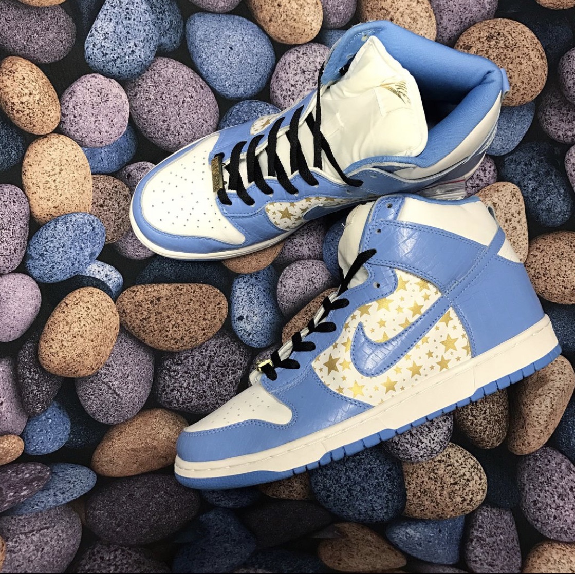 Nike x Supreme Dunk High Pro SB Blue Stars, Nike x Supreme Dunk High Pro SB Orange Stars 착용 스타일 - 1