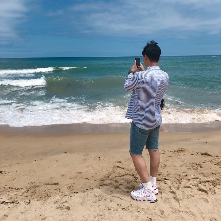 Nike Air More Uptempo White Varsity Red 2018 착용 스타일