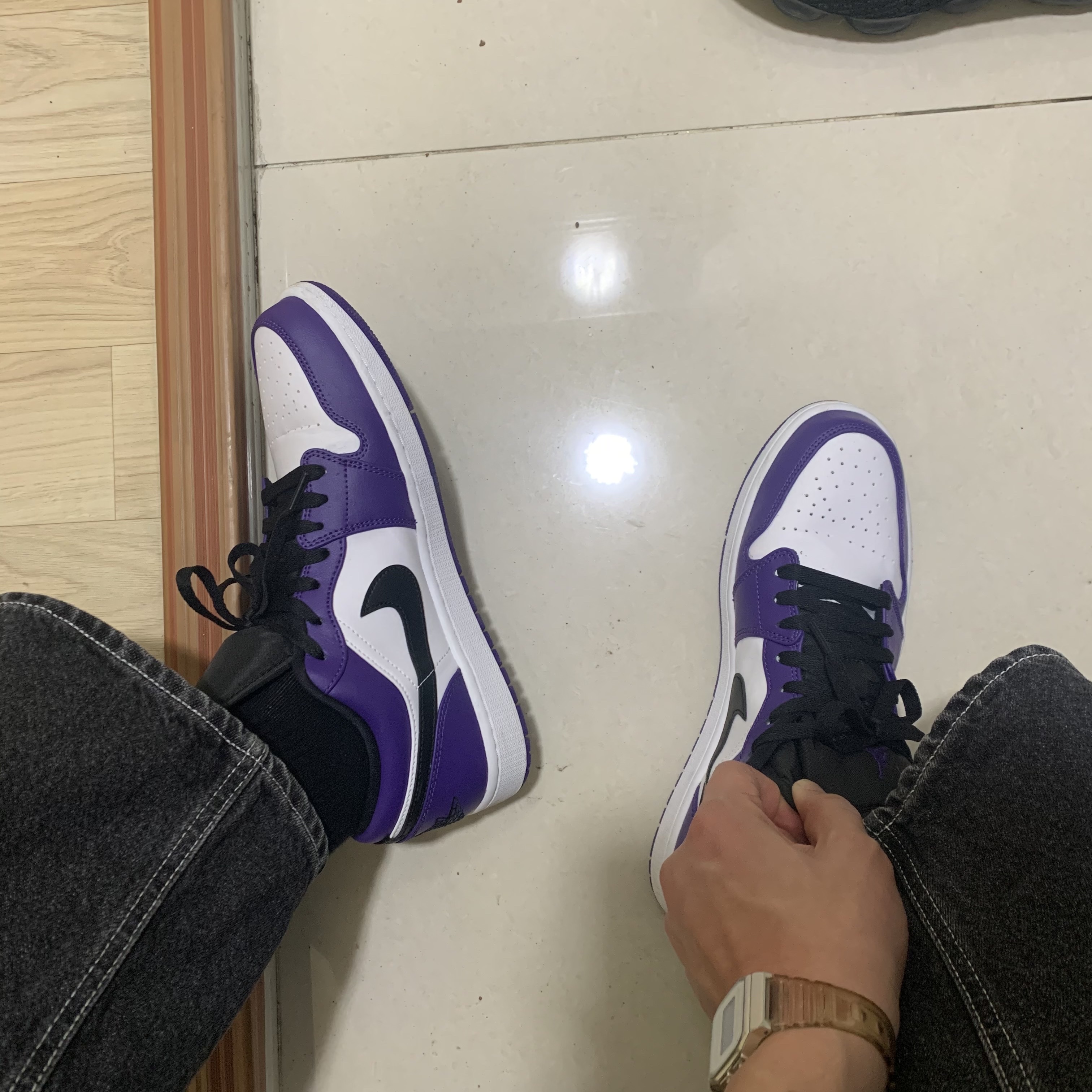 Jordan 1 Low Court Purple 2020 착용 스타일 - 2