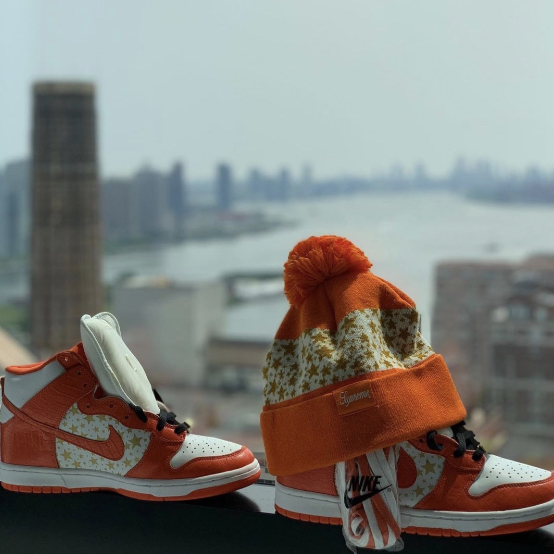 Nike x Supreme Dunk High Pro SB Blue Stars, Nike x Supreme Dunk High Pro SB Orange Stars 착용 스타일 - 3