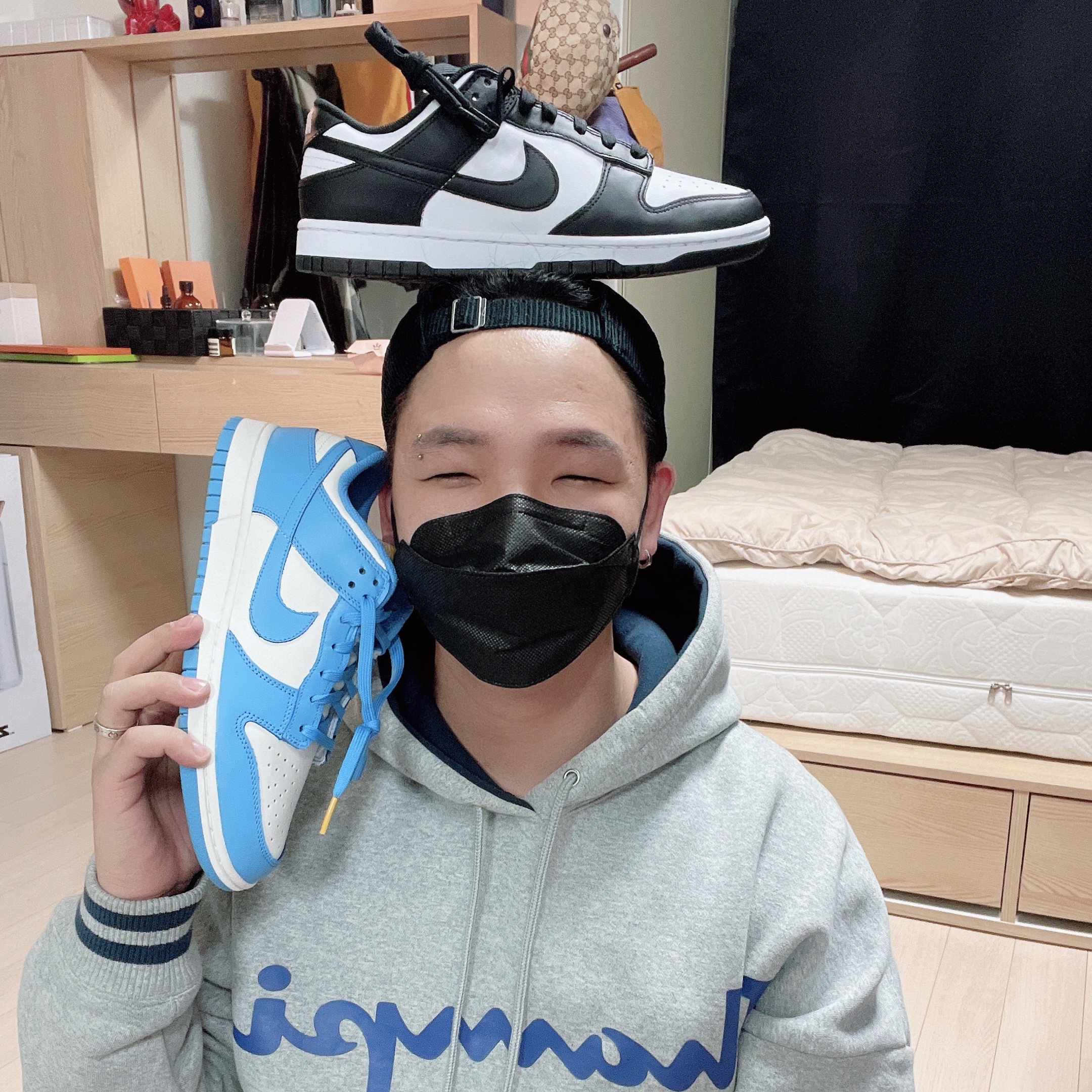 (W) Nike Dunk Low Coast, Nike Dunk Low Retro Black 착용 스타일 - 4