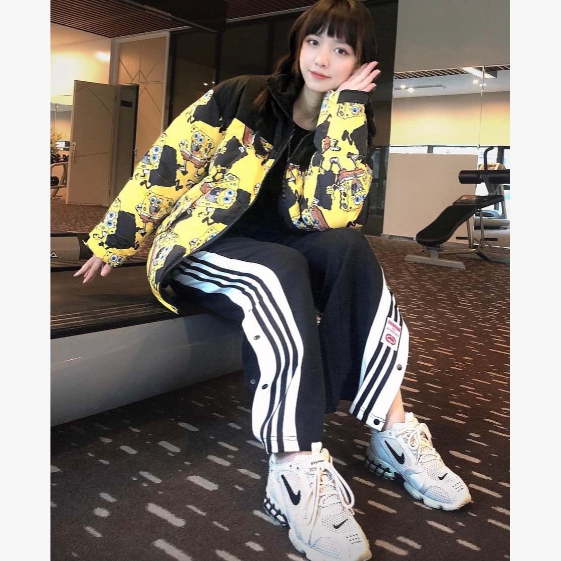 Nike x Stussy Air Zoom Spiridon Cage 2 Fossil 착용 스타일