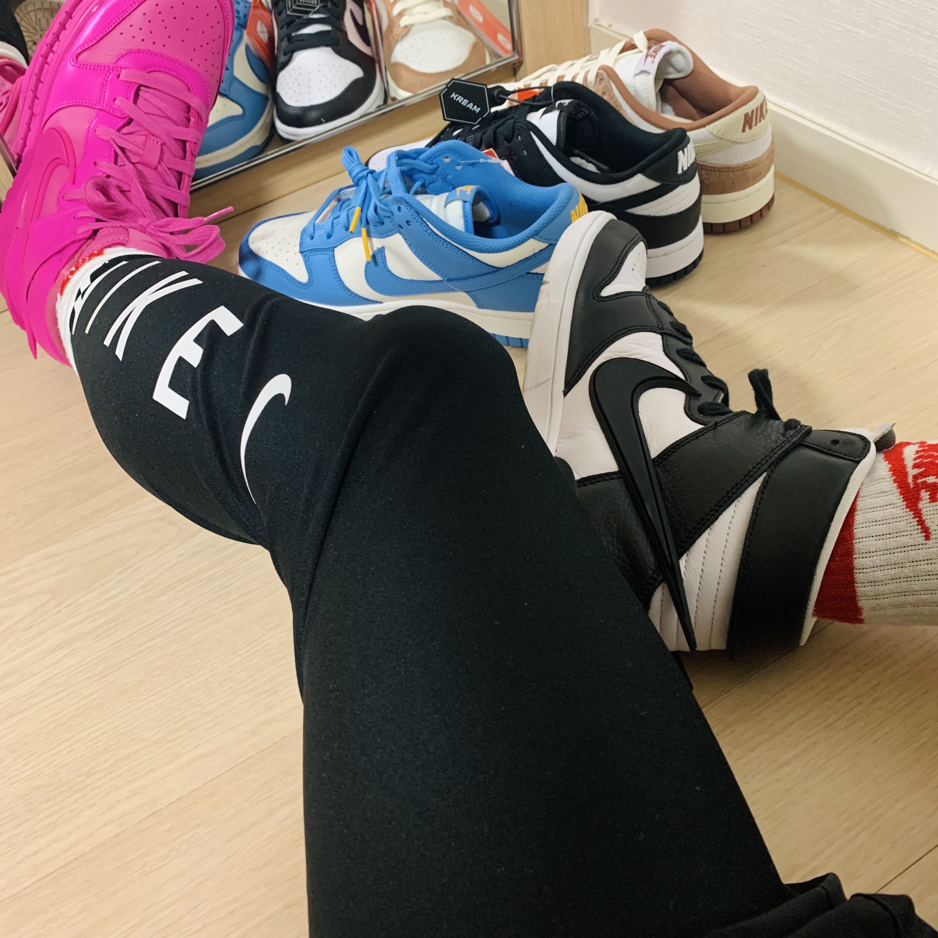 Nike x Ambush Dunk High Cosmic Fuchsia, Nike x Ambush Dunk High Black 착용 스타일