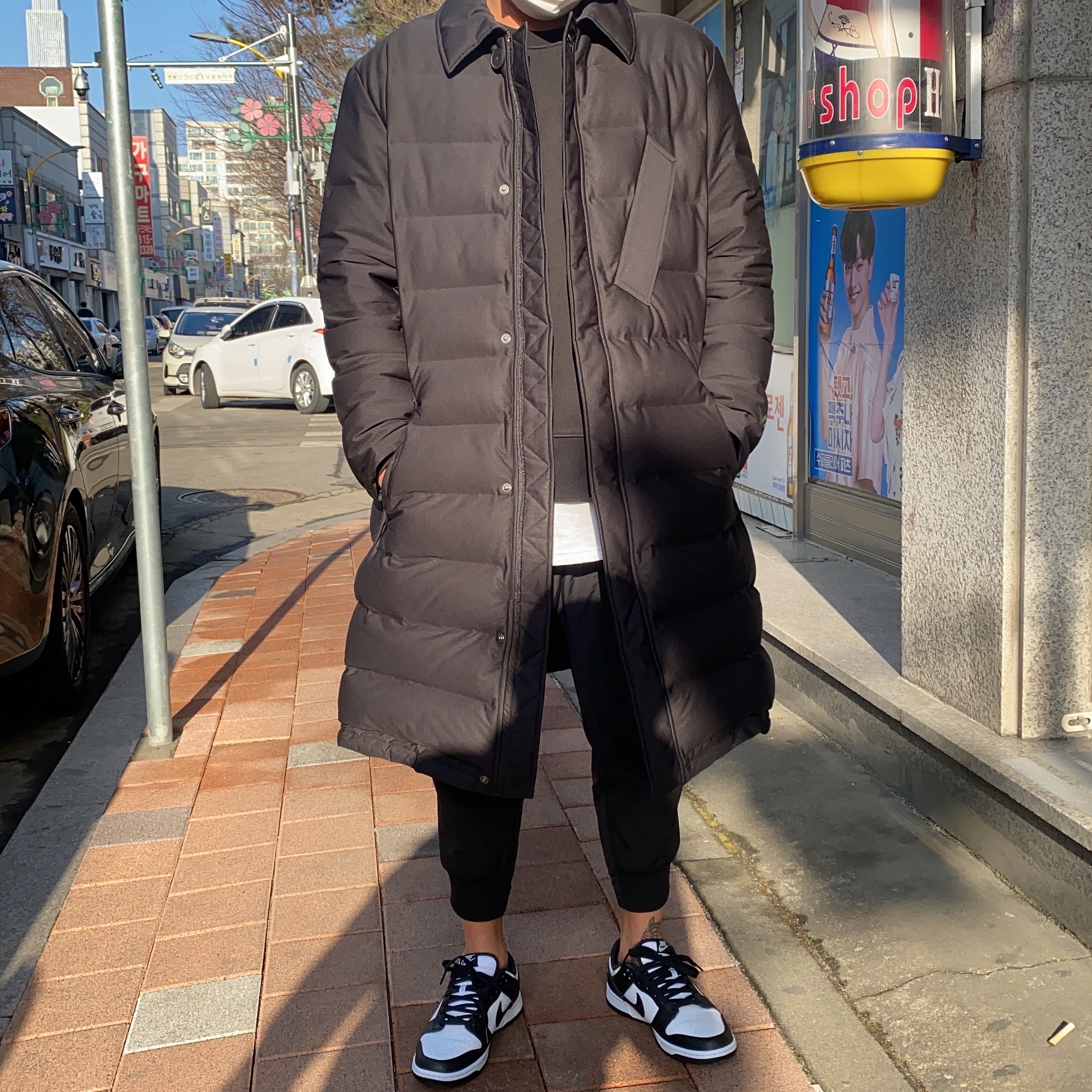 Nike Dunk Low Retro Black 착용 스타일 - 1