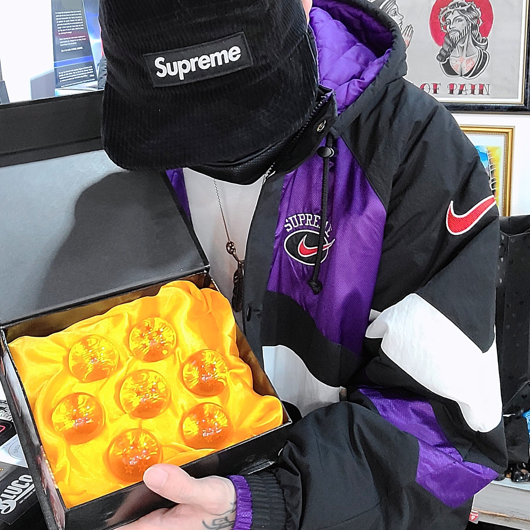 Supreme x Nike Hooded Sport Jacket Purple - 19SS 착용 스타일