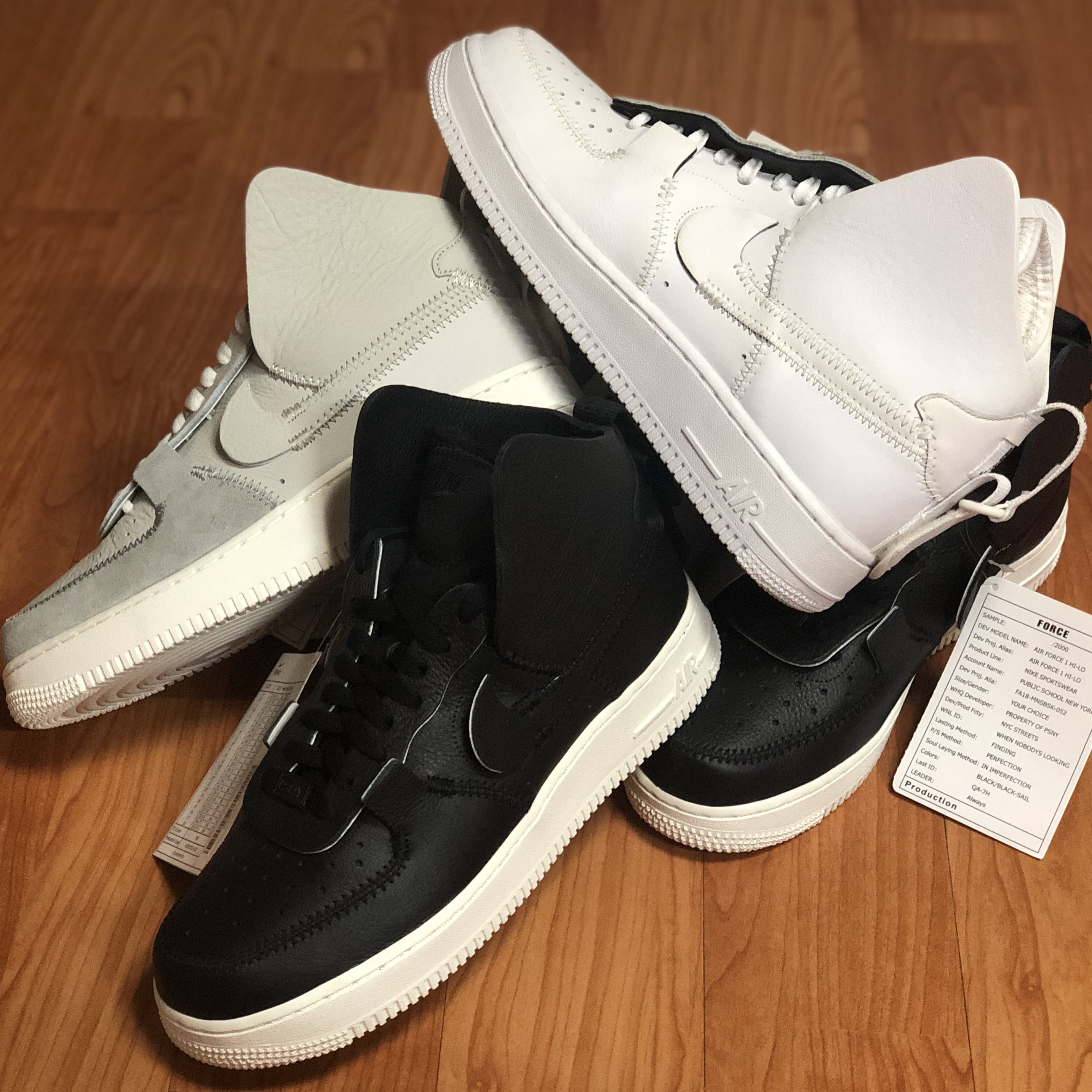 Nike Air Force 1 High PSNY Grey, Nike x PSNY Air Force 1 High White 착용 스타일
