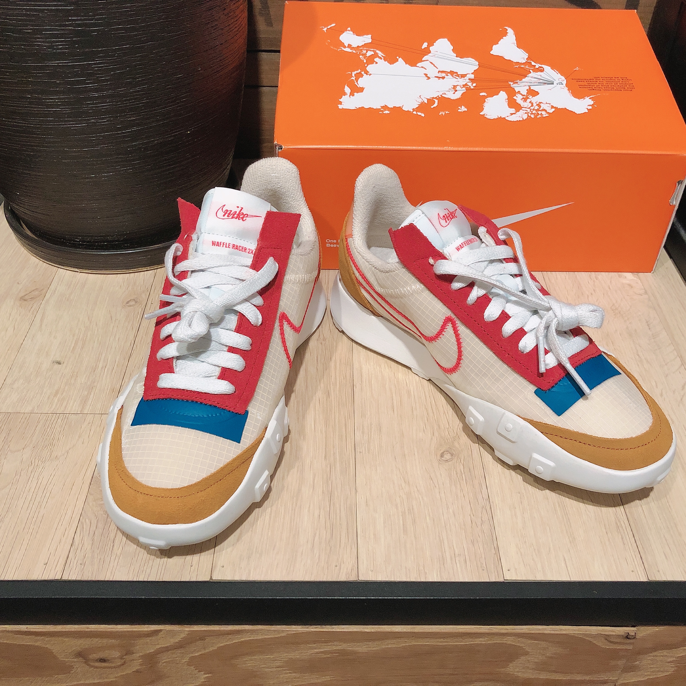 (W) Nike Waffle Racer 2X Pearl White 착용 스타일 - 2