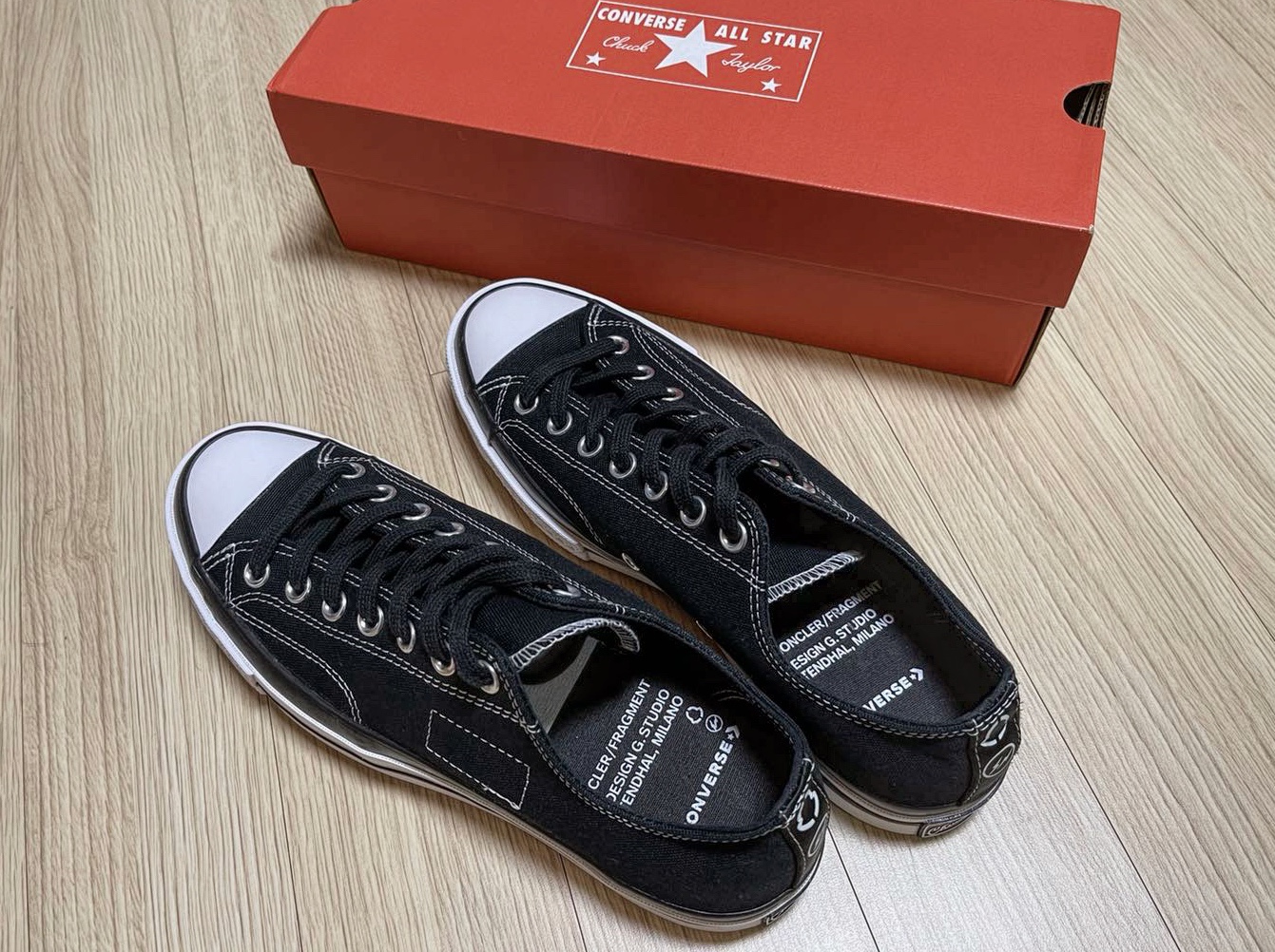 Converse x Moncler x Fragment Chuck 70 Ox Black 착용 스타일 - 3