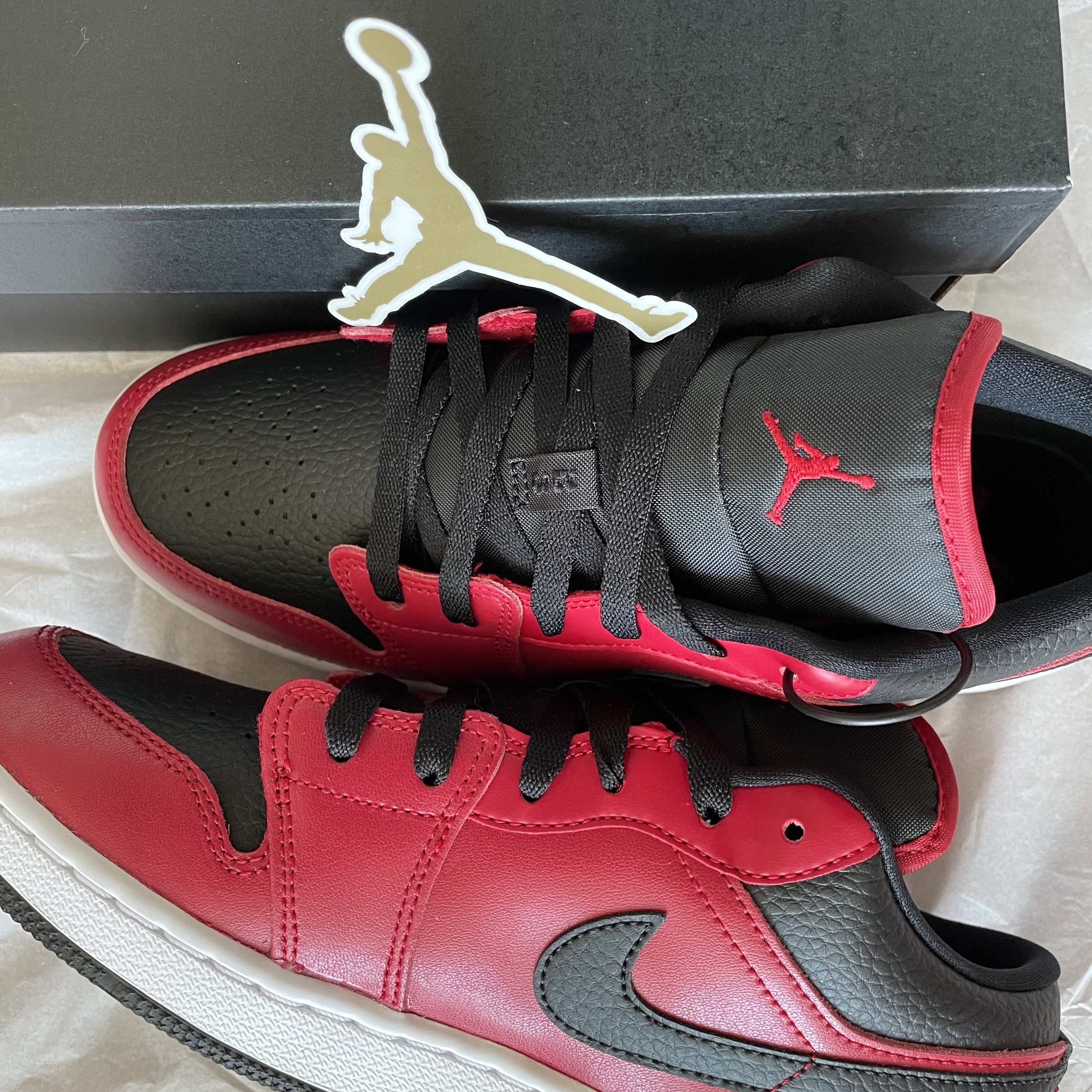 (GS) Jordan 1 Low Gym Red Black 착용 스타일 - 3