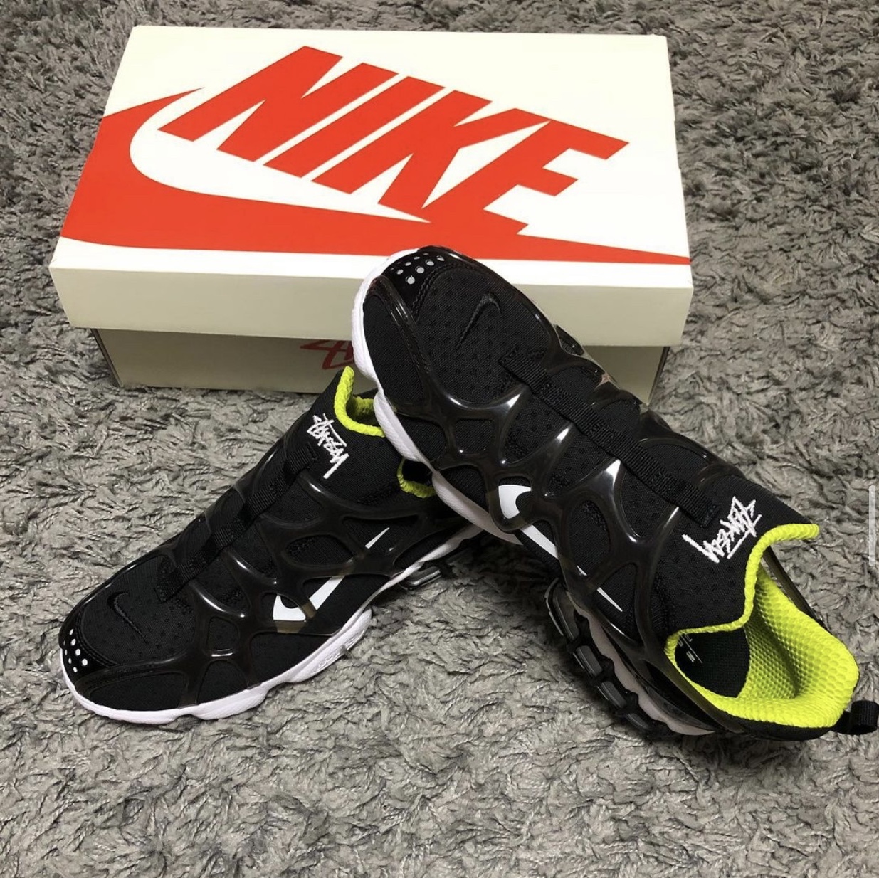 Nike x Stussy Air Zoom Spiridon Kukini Black 착용 스타일