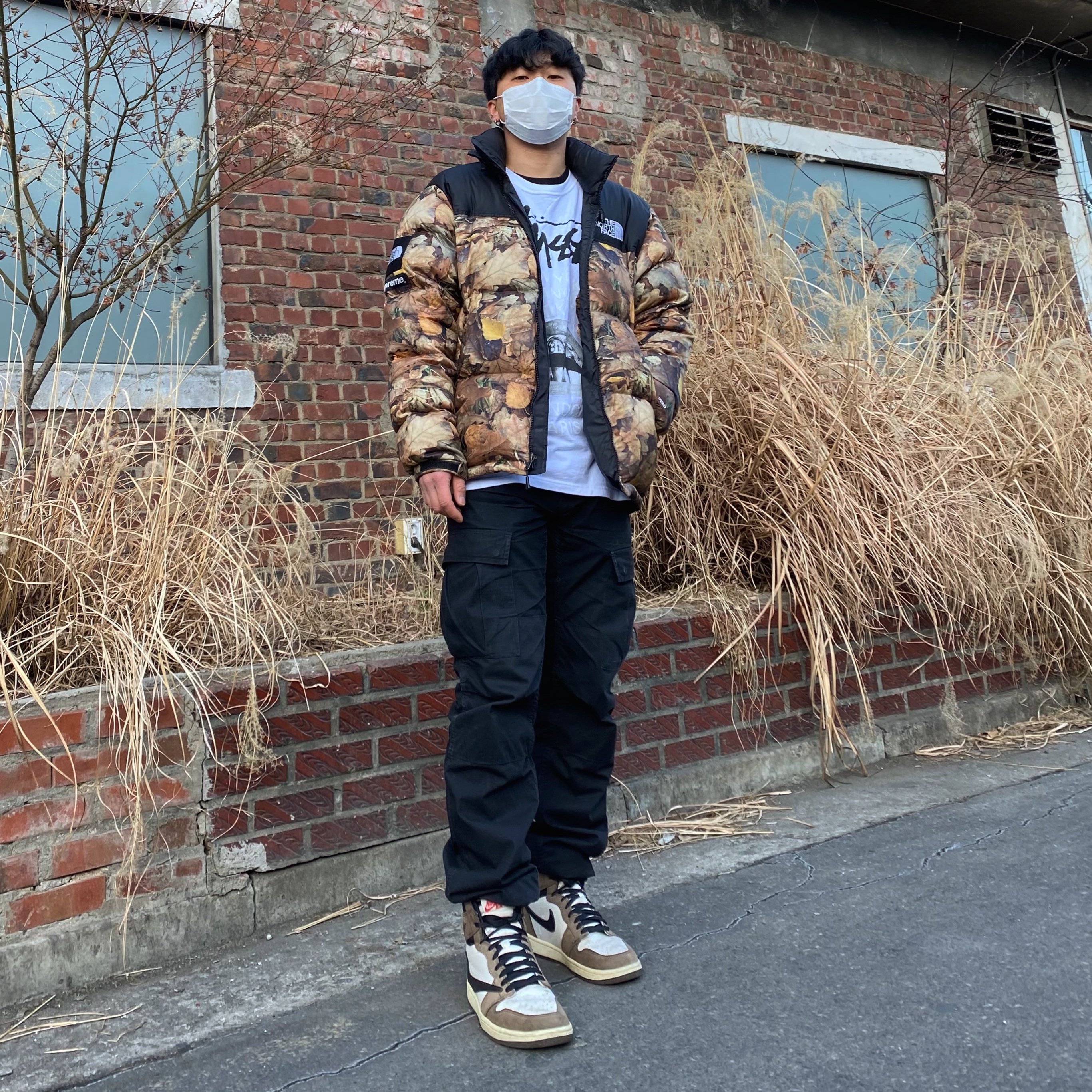 Supreme x The North Face Nuptse Leaves - 16FW, Stussy x Rick Owens 40 WT T-Shirt 착용 스타일