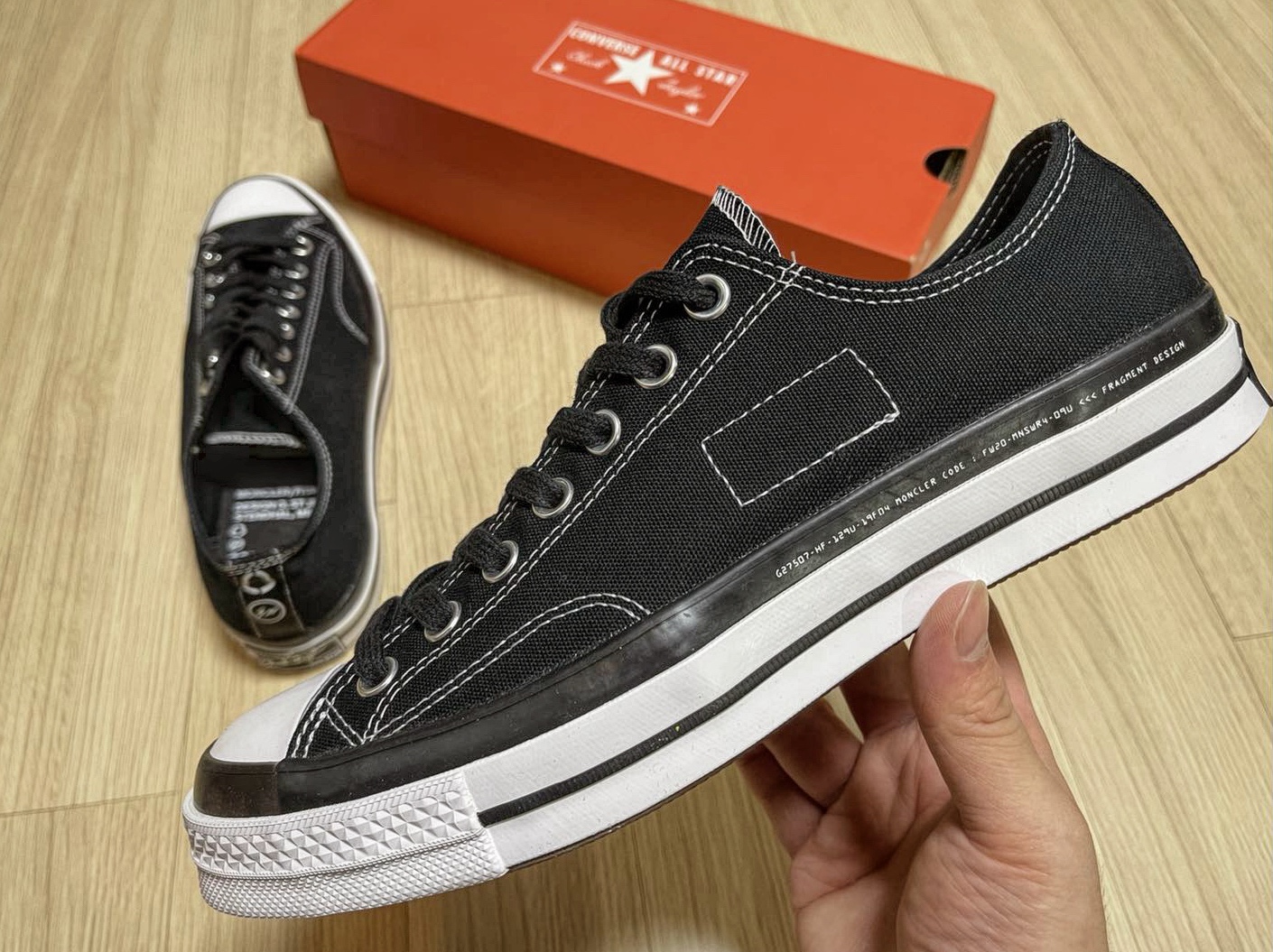 Converse x Moncler x Fragment Chuck 70 Ox Black 착용 스타일 - 1