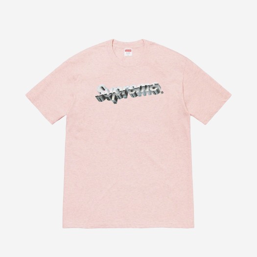 슈프림 크롬 로고 티셔츠 헤더 핑크 - 20SS