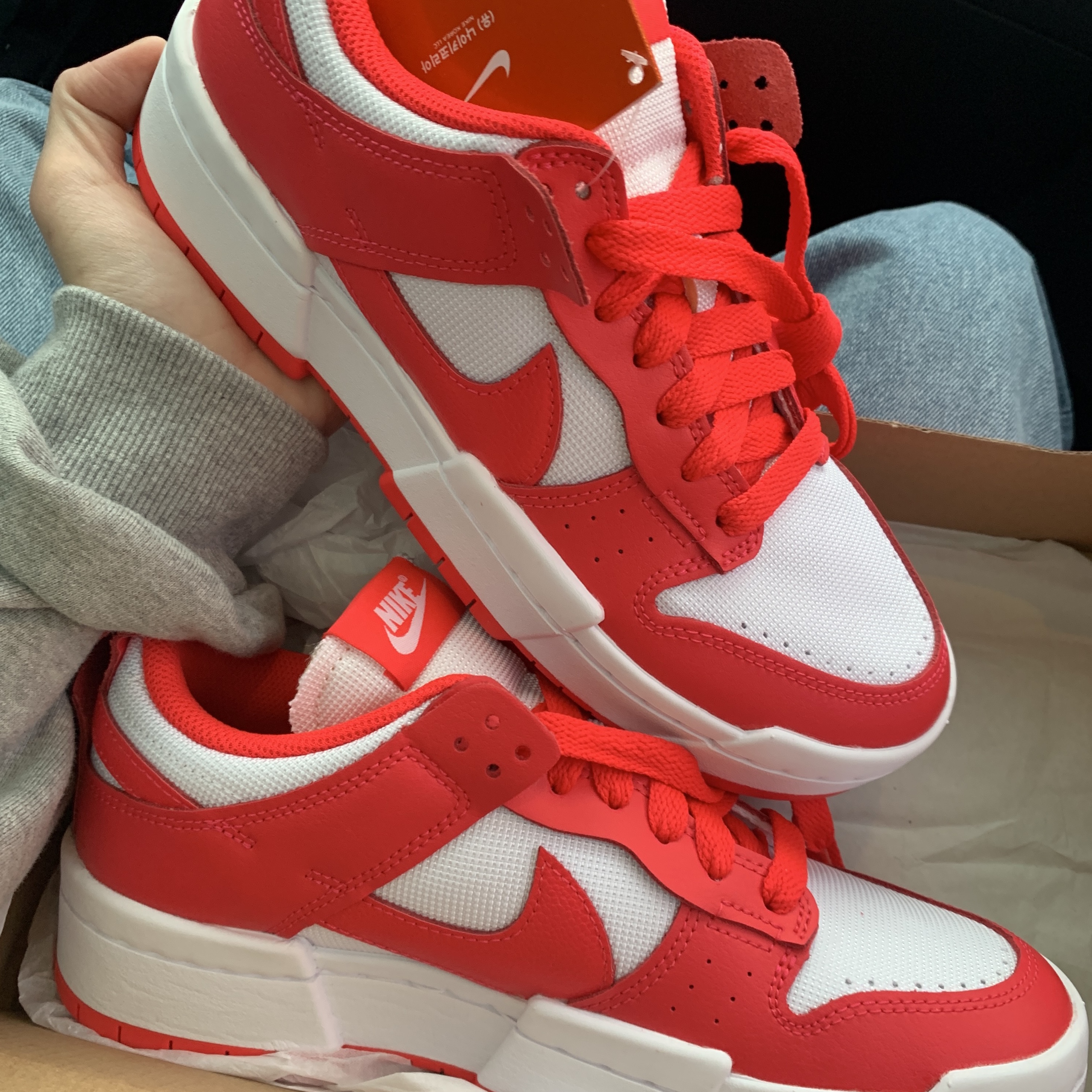 (W) Nike Dunk Low Disrupt Siren Red 착용 스타일