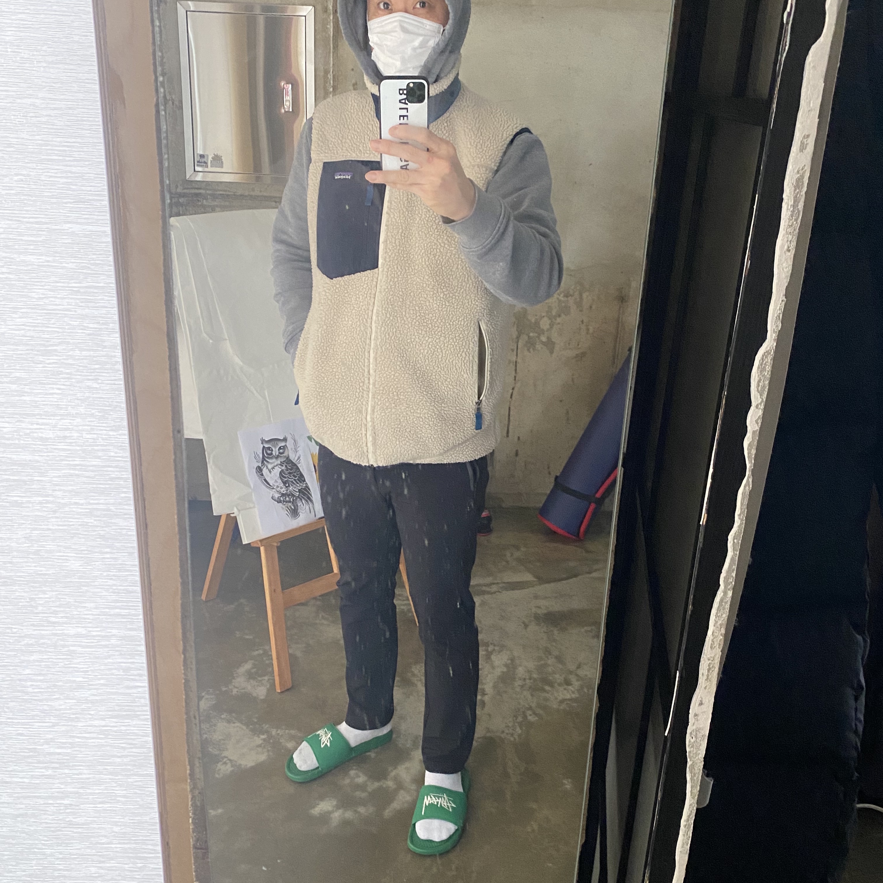 Nike x Stussy Benassi Slide Pine Green 착용 스타일