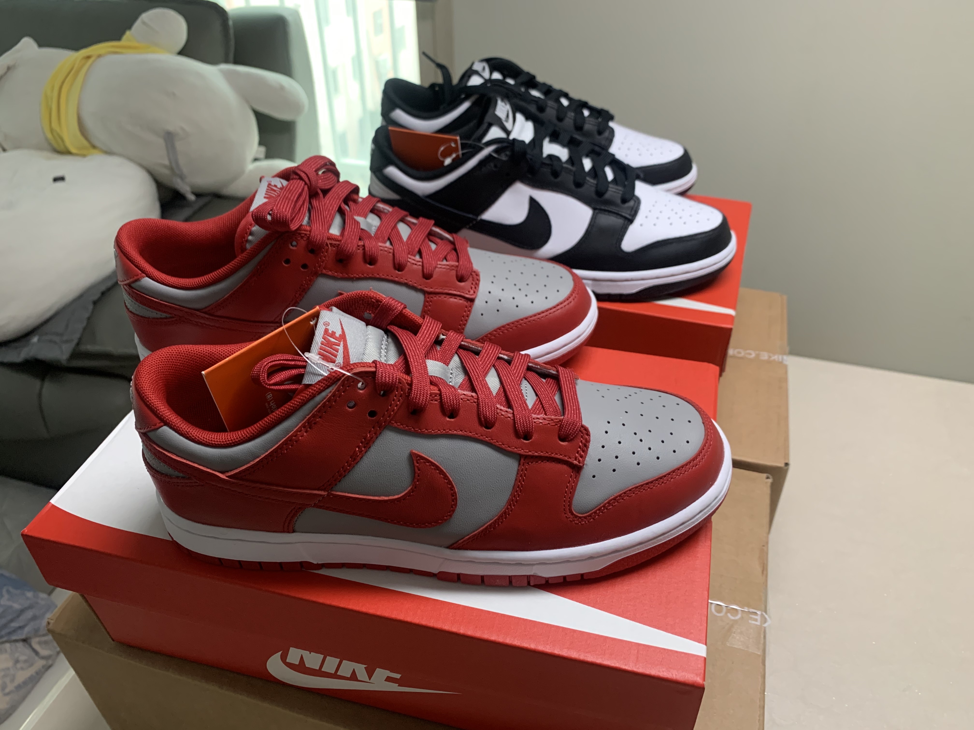 Nike Dunk Low Retro Black, Nike Dunk Low Retro Medium Grey 착용 스타일 - 3