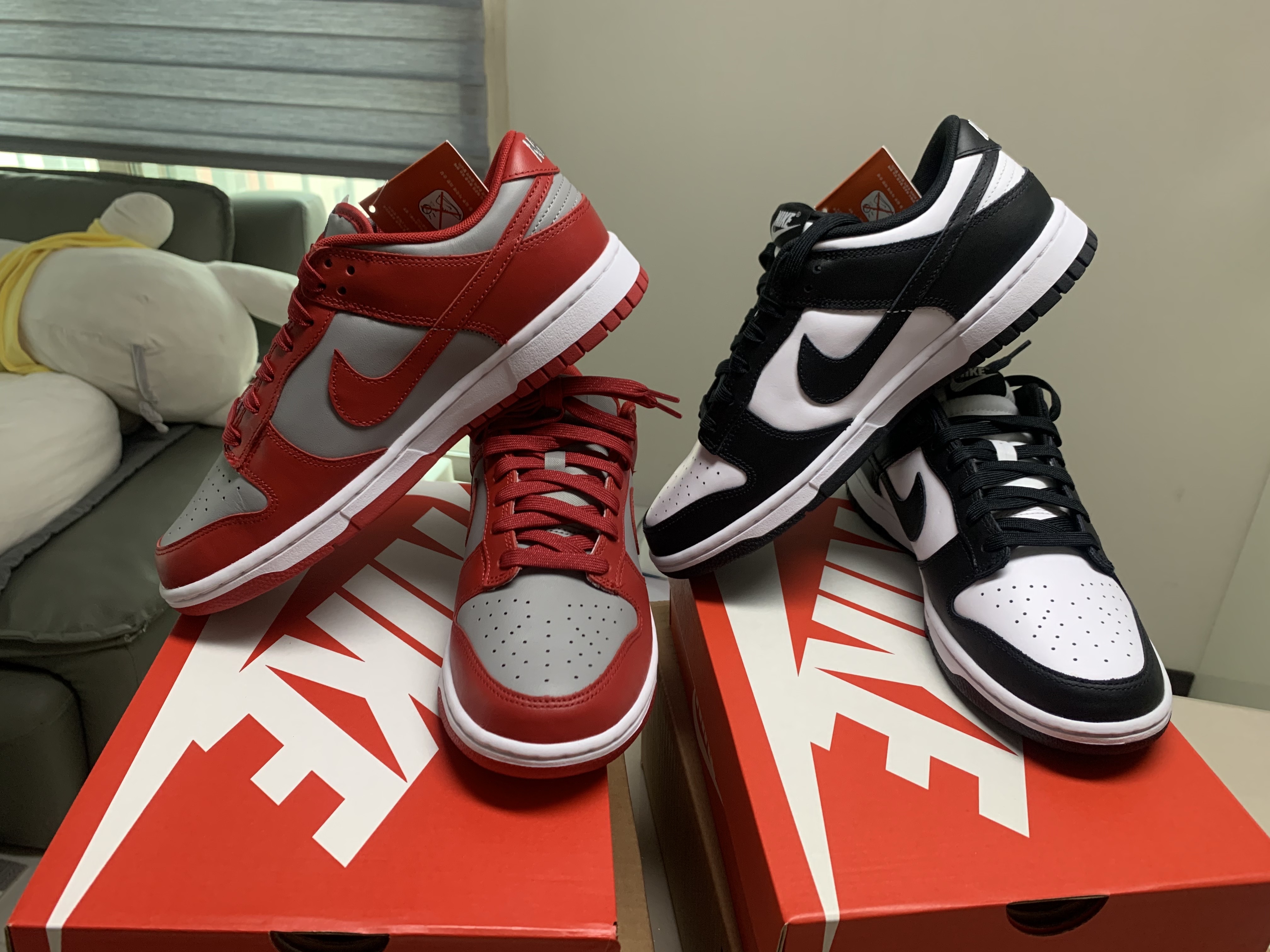 Nike Dunk Low Retro Black, Nike Dunk Low Retro Medium Grey 착용 스타일 - 2